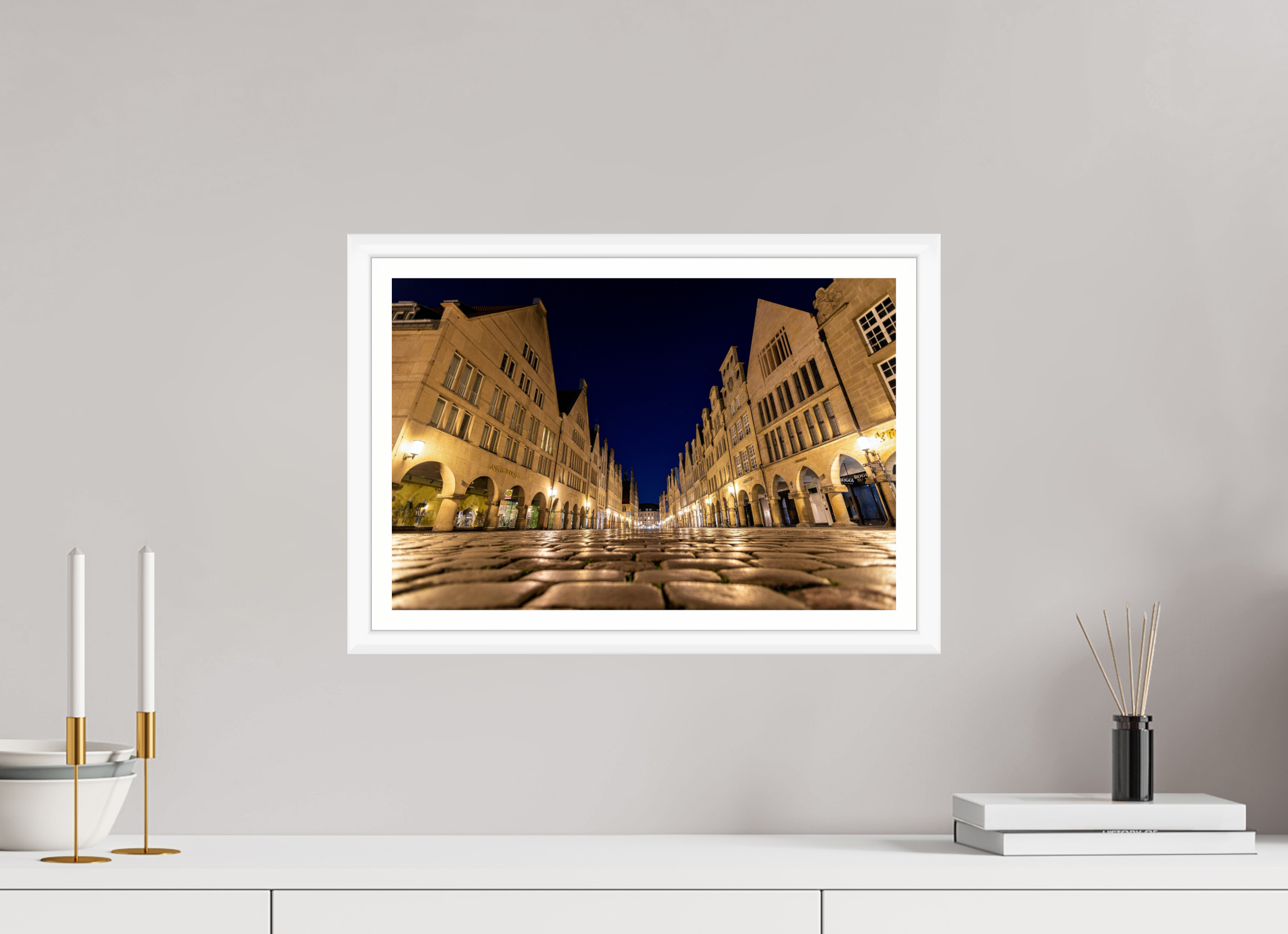 45 x 30 cm, Bern weiß und Rand Prinzipalmarkt - Perspektive