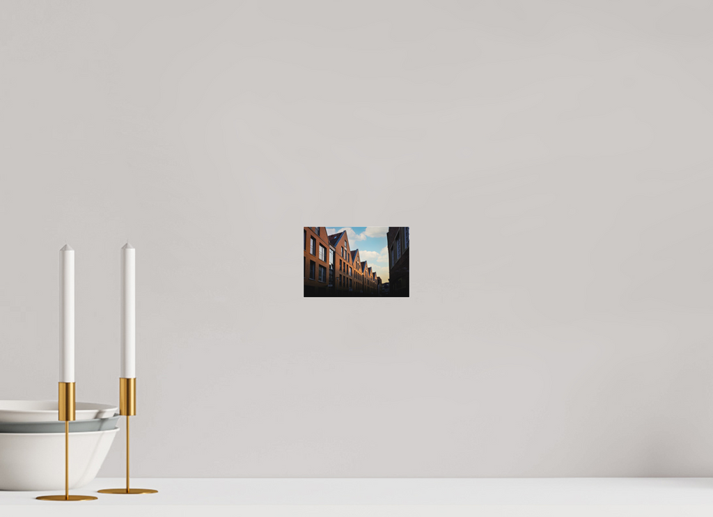 15 x 10 cm, Acrylglas Fine Art Pigmentdruck Die Giebel der Hörster Str