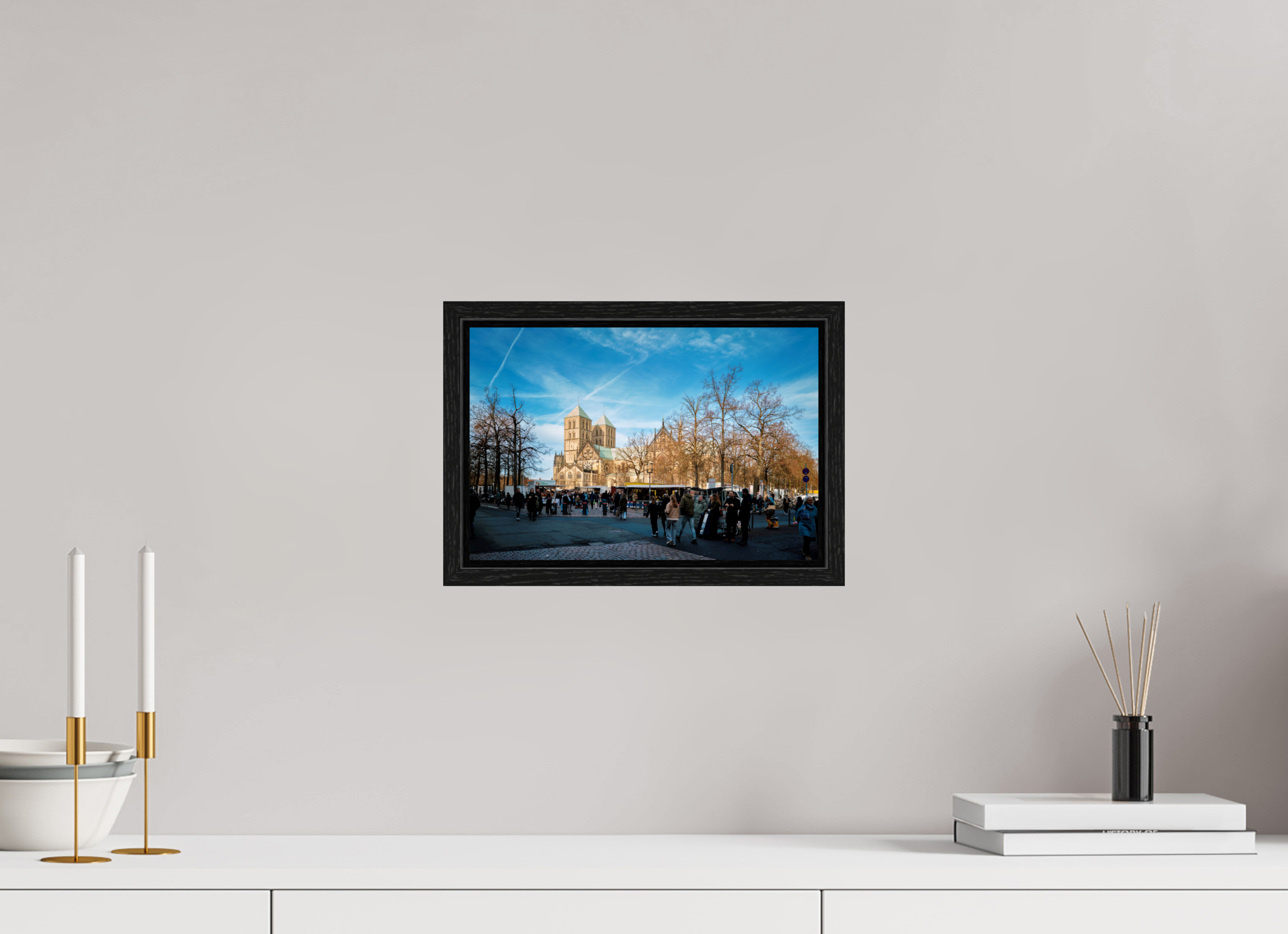 30 x 20 cm, Floater Frame Der Dom während des Markts