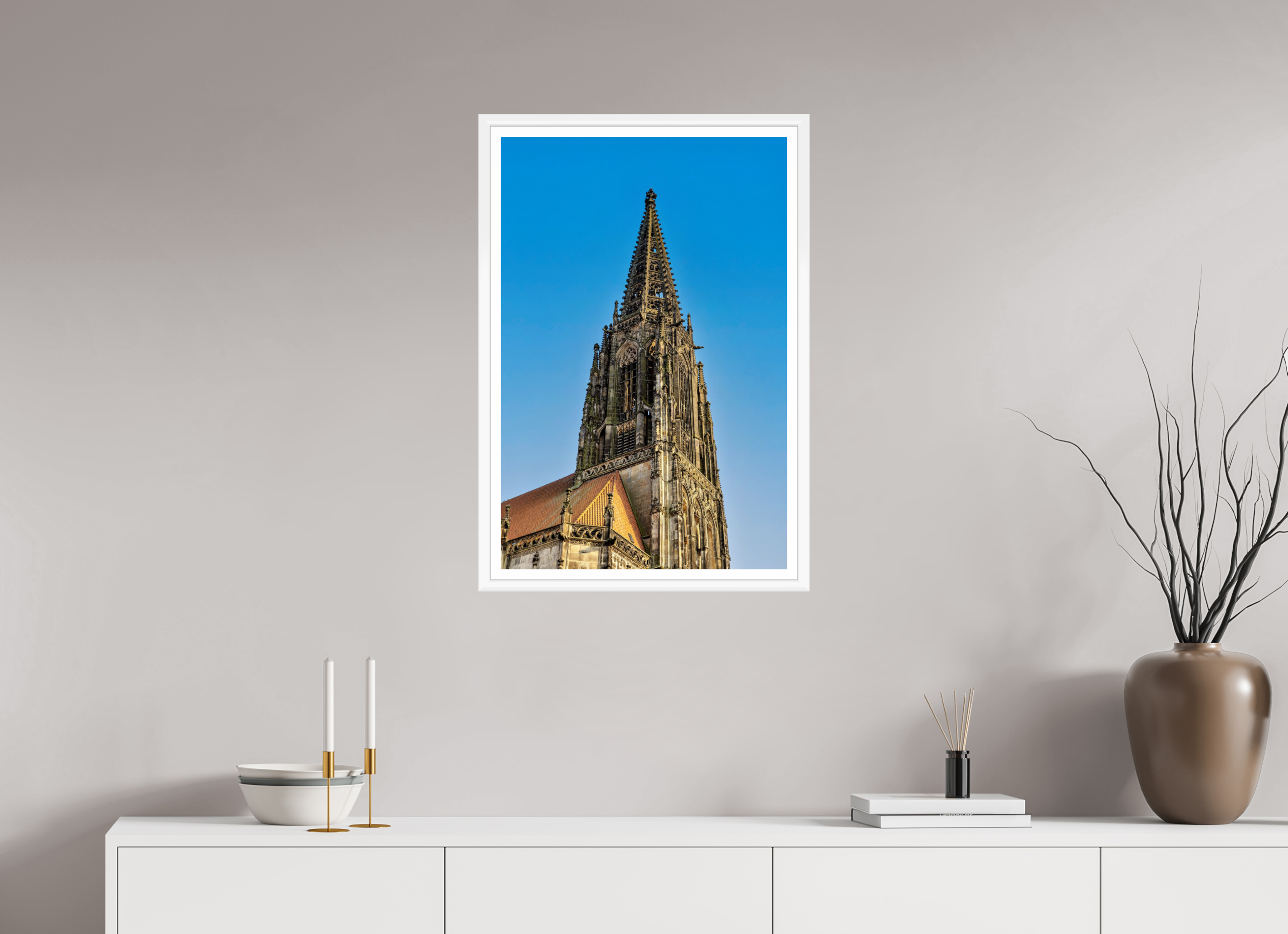 50 x 75 cm, Bern weiß und Rand Lamberti Turm