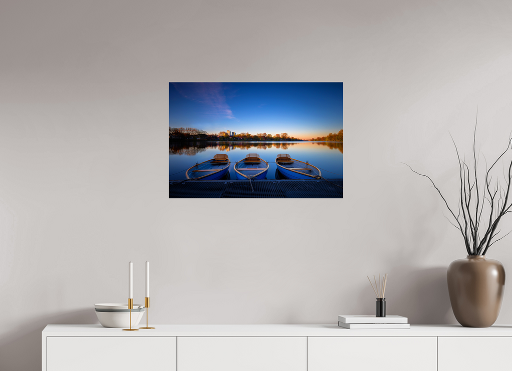 75 x 50 cm, Photo Print Under Acrylic Glass Der Aasee / Drei Boote