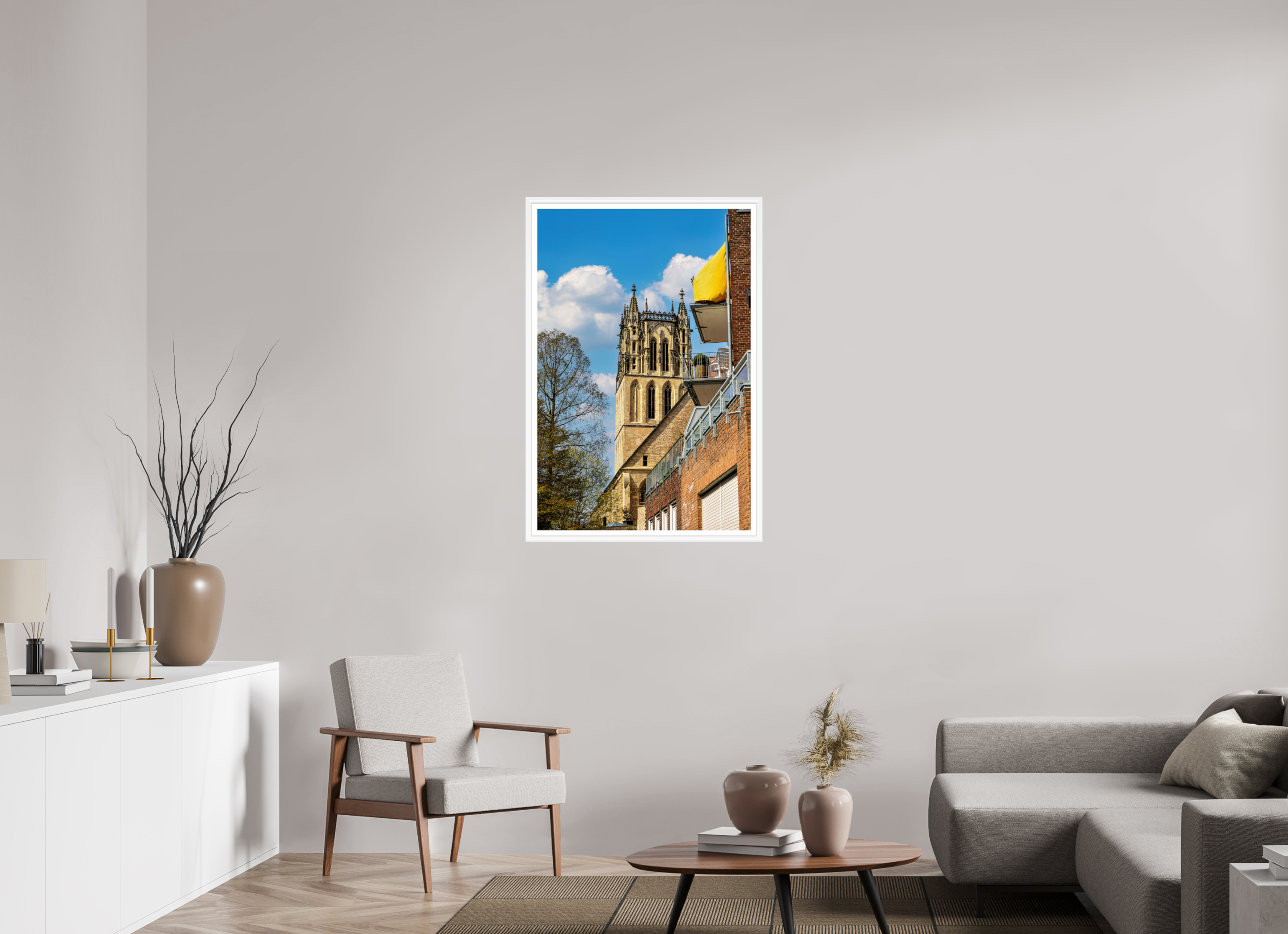 70 x 105 cm, Bern weiß und Rand Überwasserkirche - im Hochformat