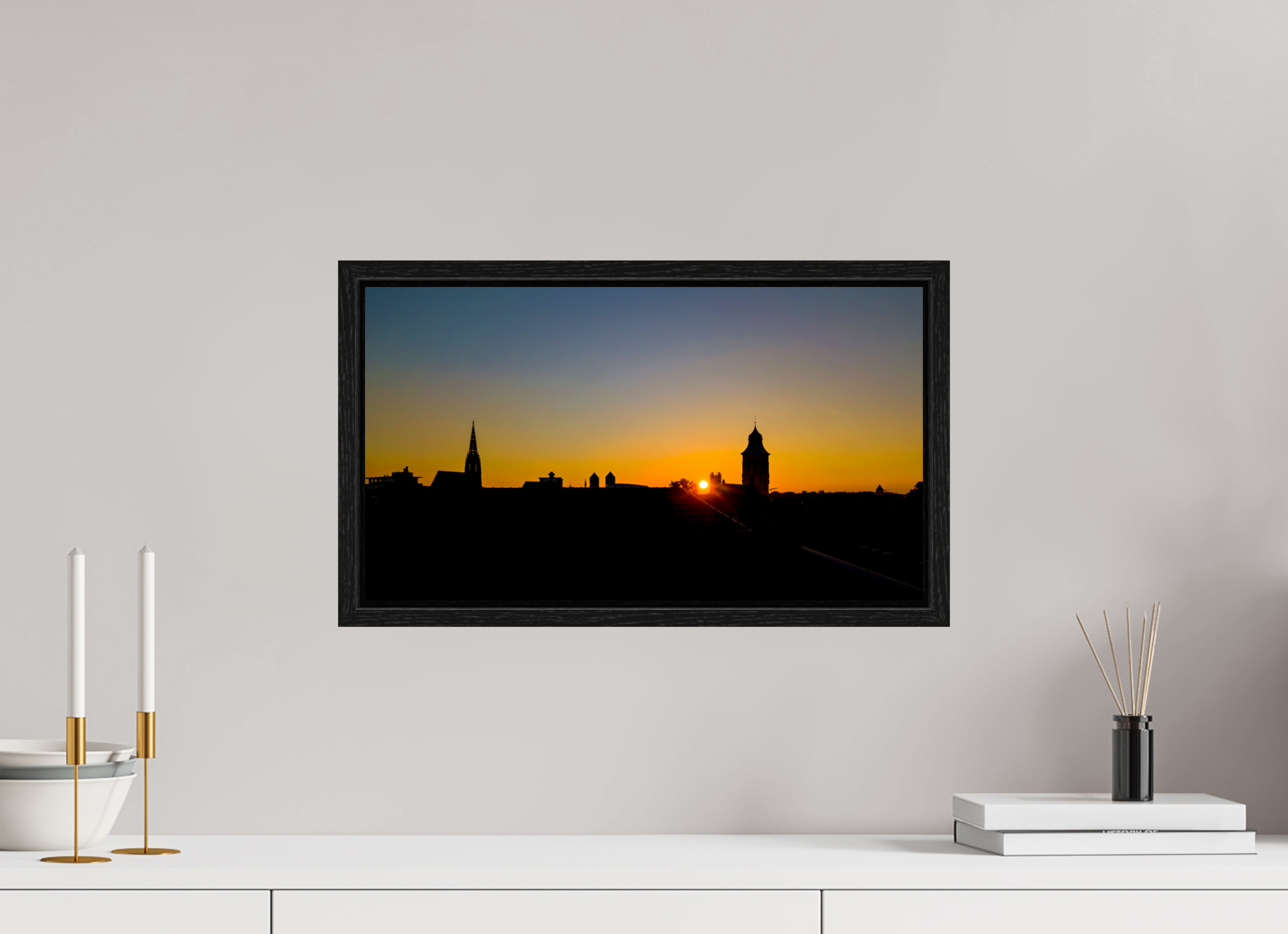 48 x 27 cm, Floater Frame Skyline / Sonnenuntergang 2