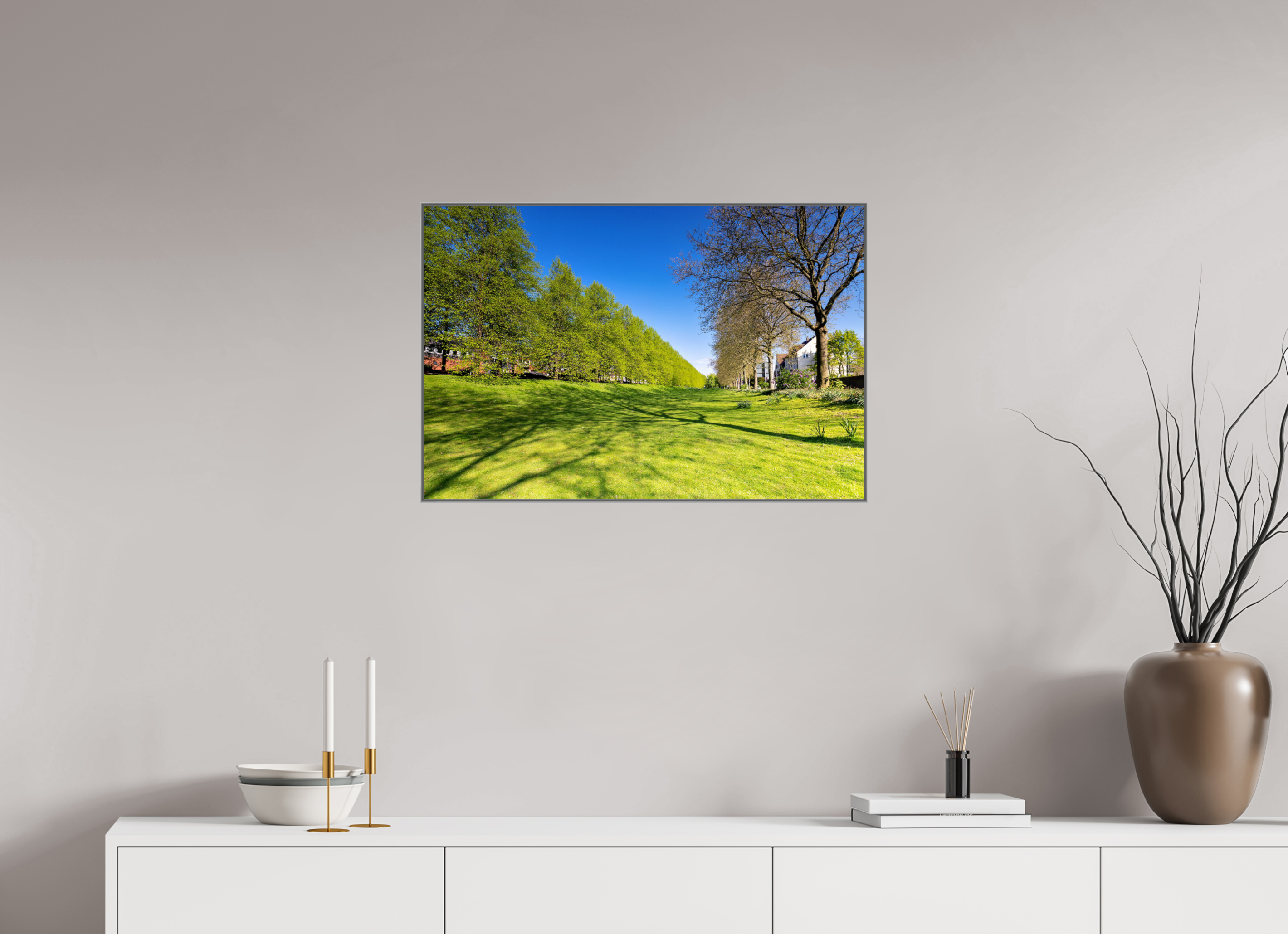 75 x 50 cm, Alurahmen 25mm Graben neben der Promenade
