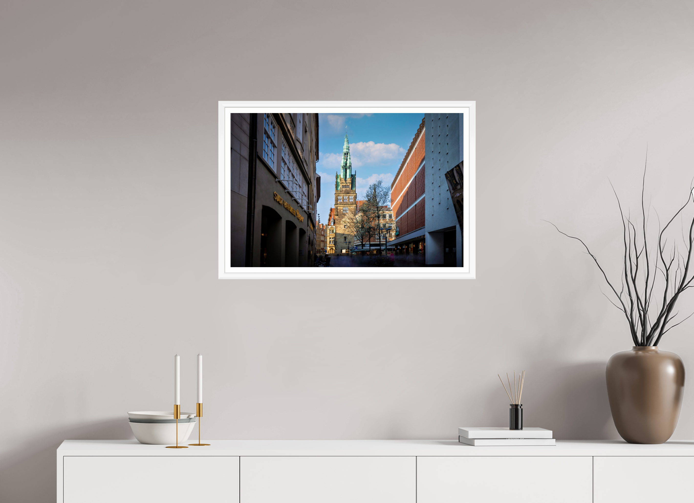 75 x 50 cm, Bern weiß und Rand Der Stadthausturm