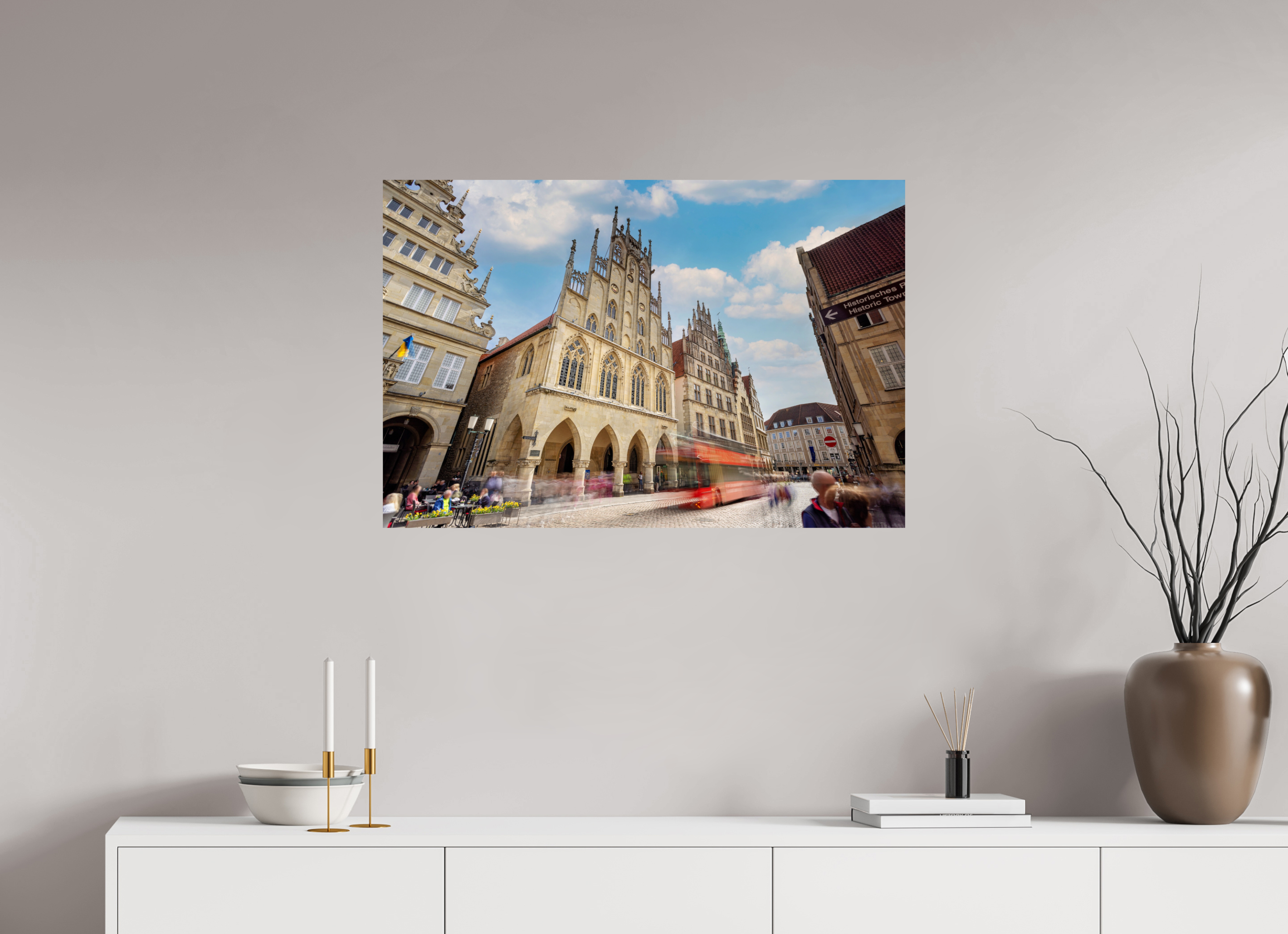 90 x 60 cm, Photo Print On Fuji Crystal DP II Rathaus und Bus