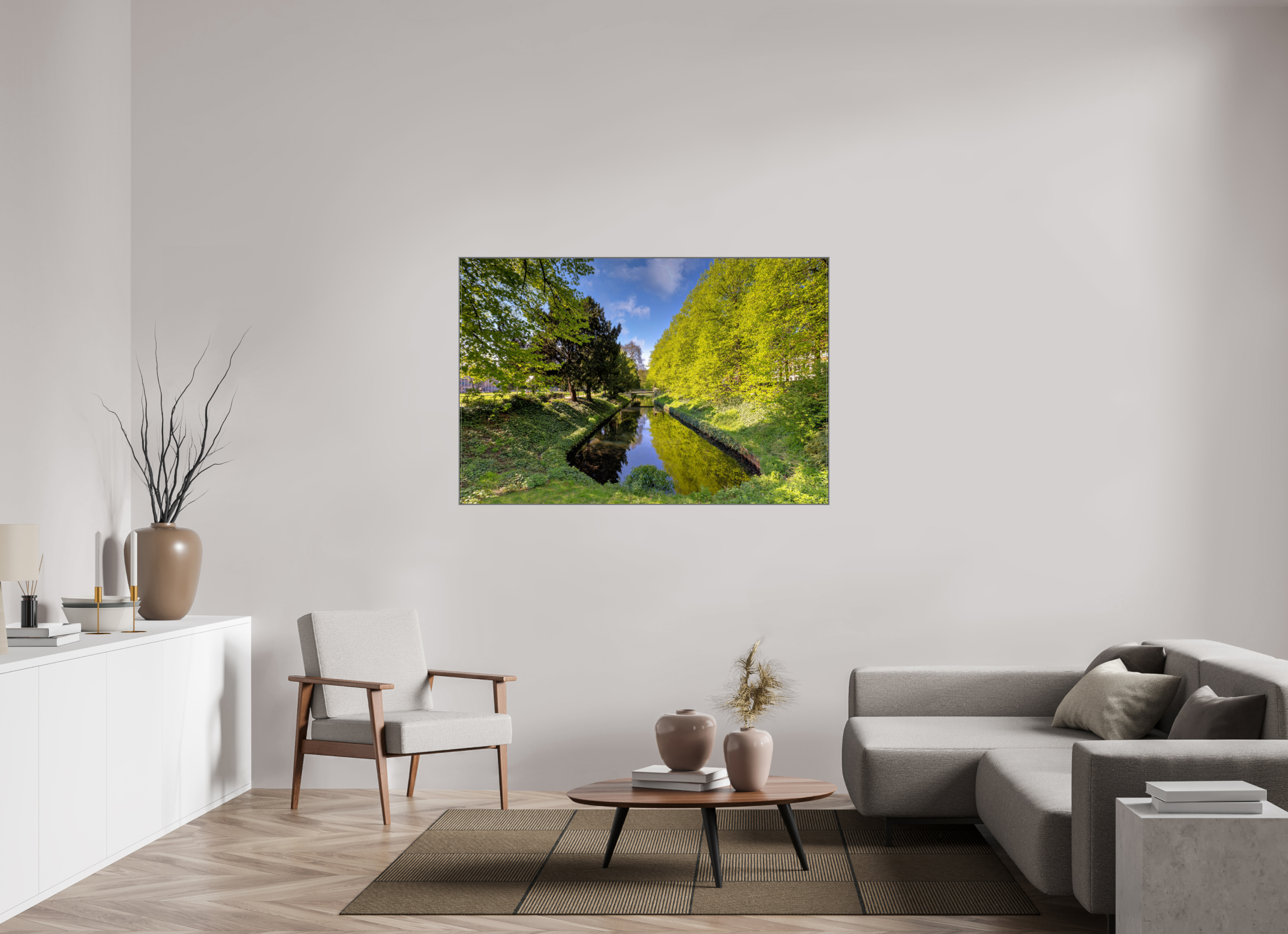 150 x 100 cm, Alurahmen 25mm Wassergraben an der Engelenschanze