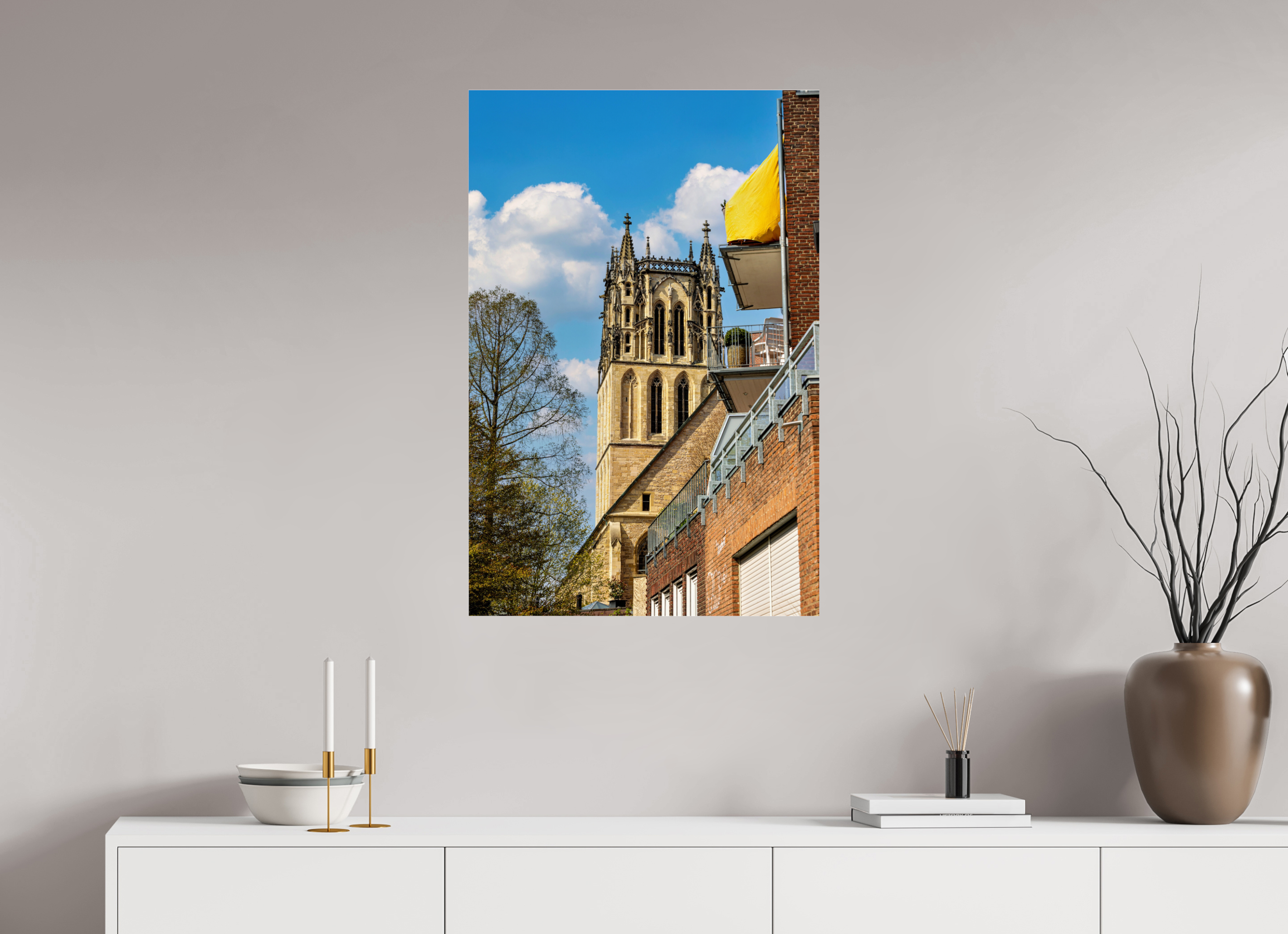60 x 90 cm, Photo Print Under Acrylic Glass Überwasserkirche - im Hochformat
