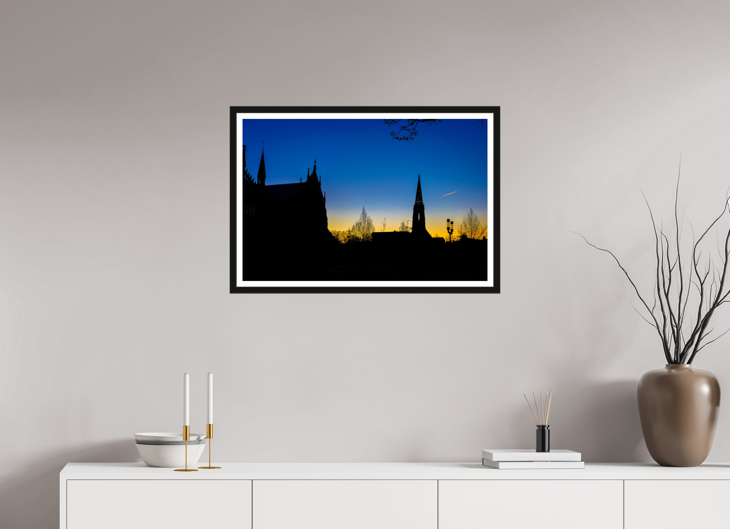 75 x 50 cm, Bern und Rand Lamberti - Dom bei Sonnenaufgang