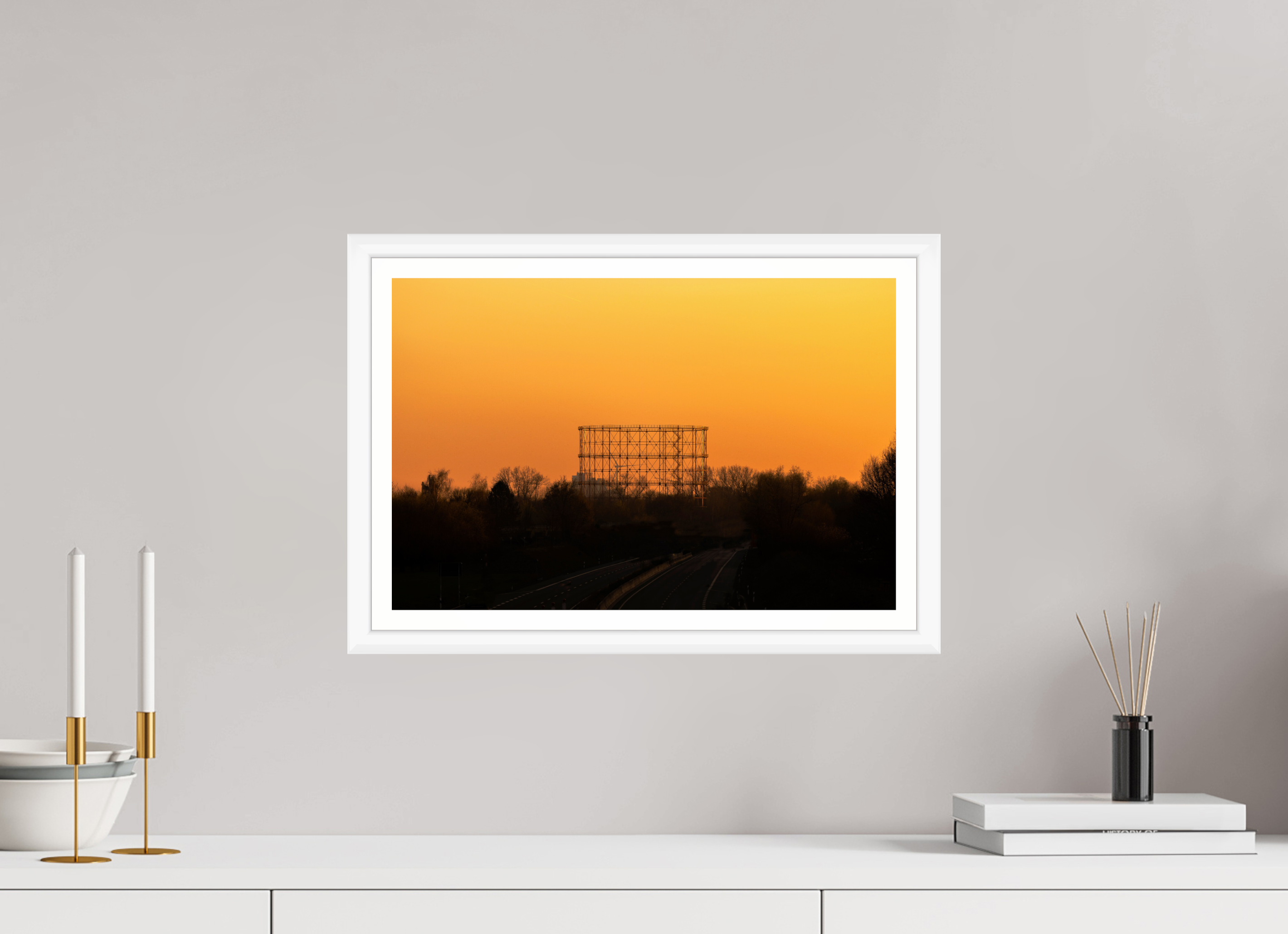 45 x 30 cm, Bern weiß und Rand Der Gasometer