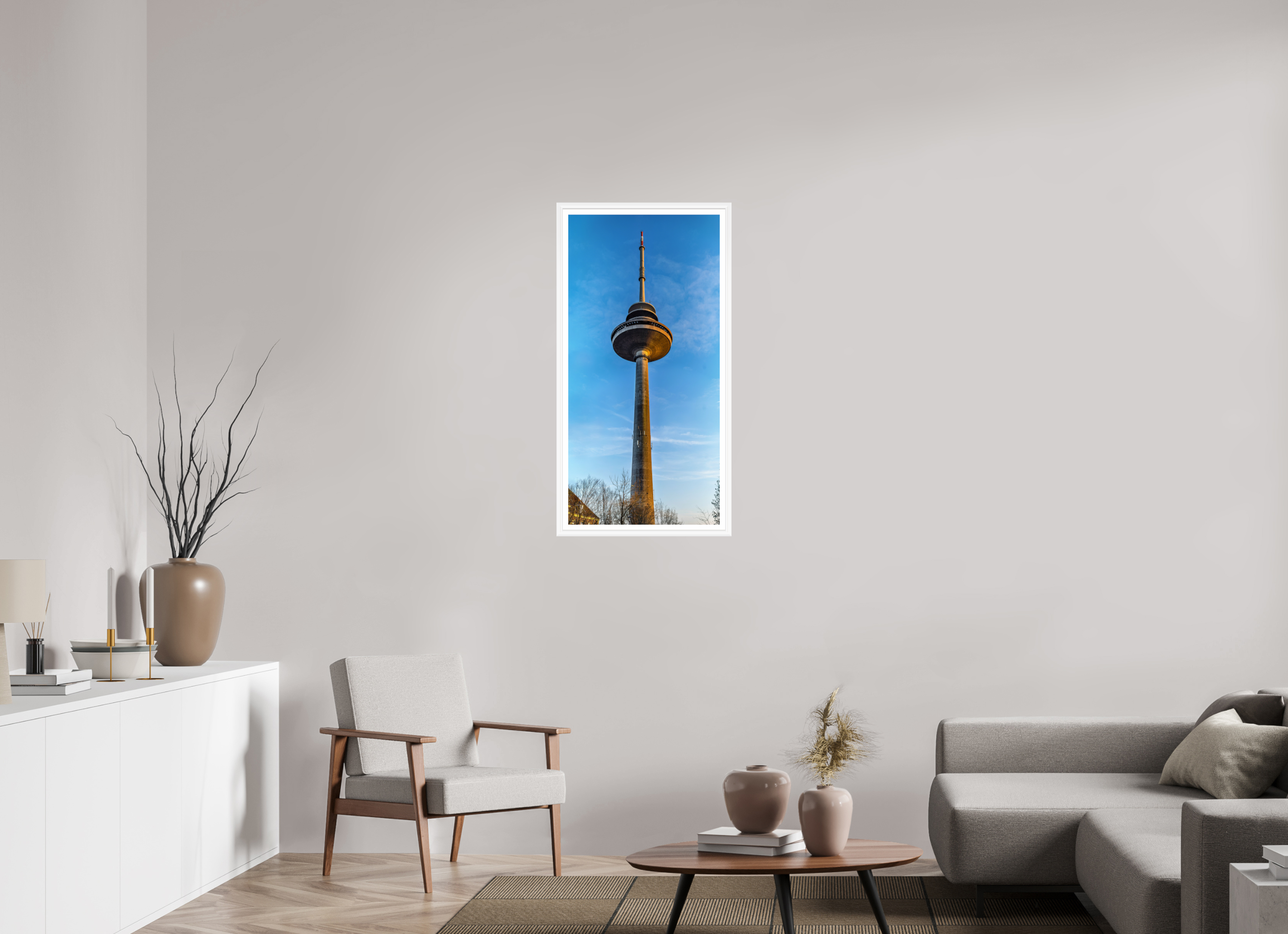50 x 101,3 cm, Bern weiß und Rand Der Fernsehturm - ganz