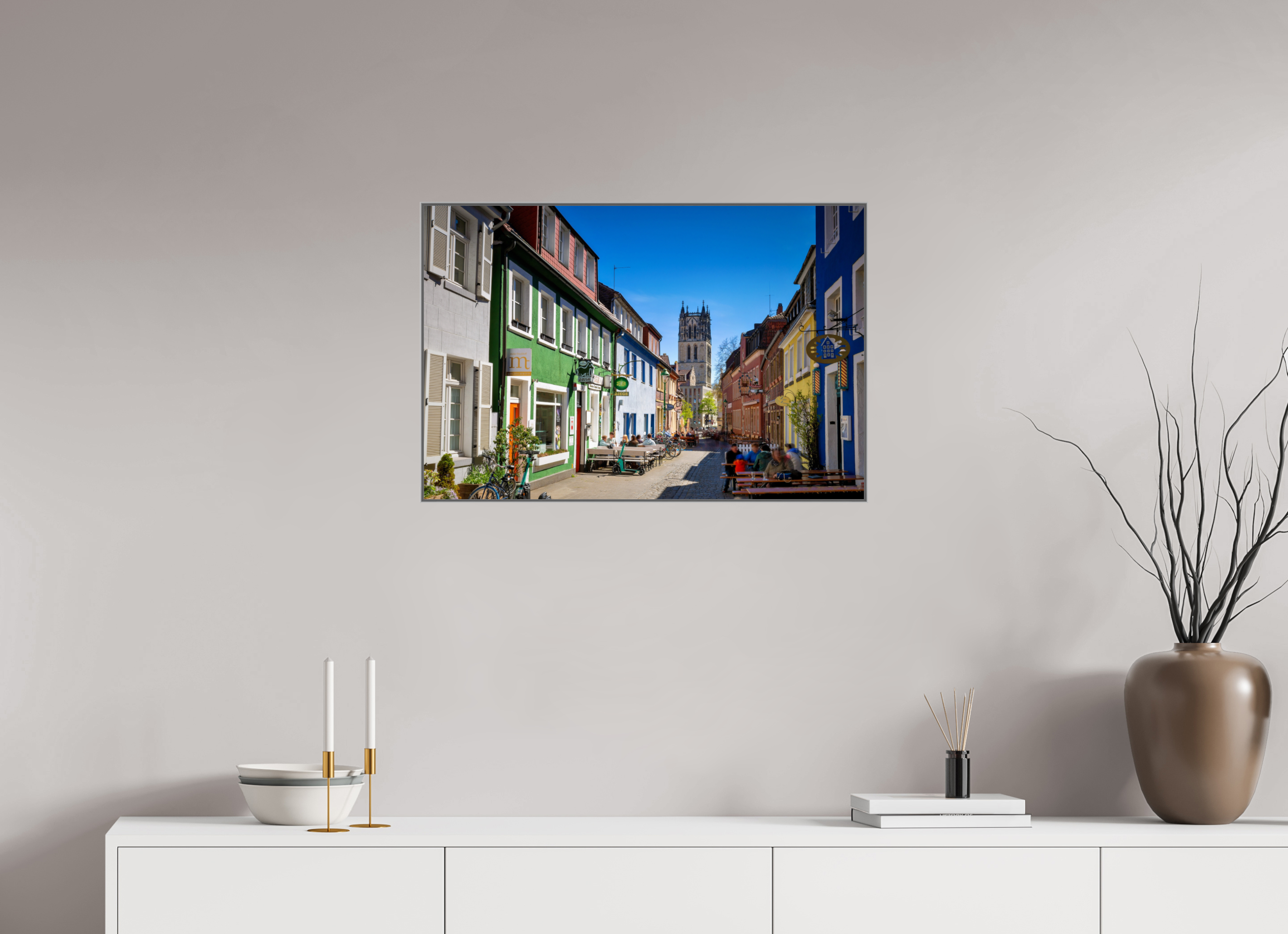 75 x 50 cm, Alurahmen 25mm Altstadt