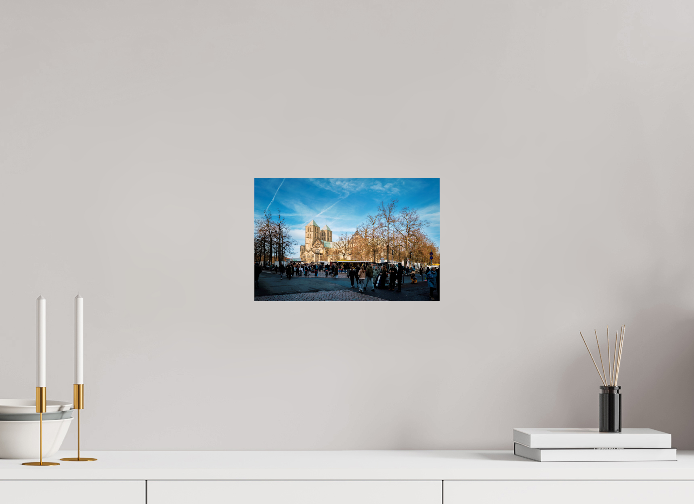 30 x 20 cm, Photo Print Under Acrylic Glass Der Dom während des Markts