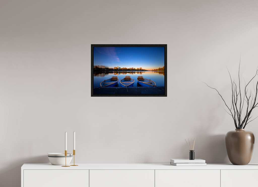 60 x 40 cm, Floater Frame Der Aasee / Drei Boote