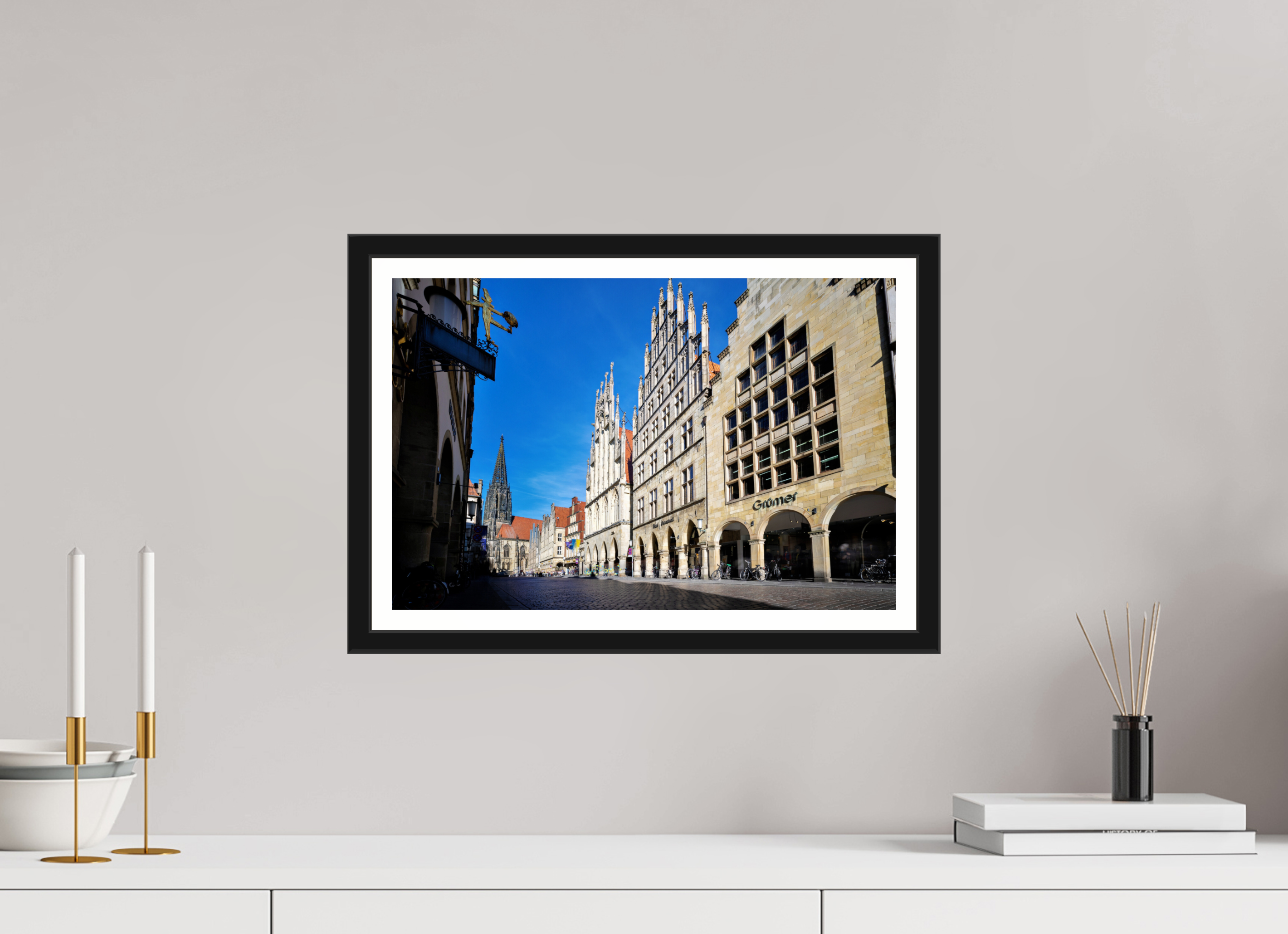 45 x 30 cm, Bern und Rand Prinzipalmarkt mit Lamberti