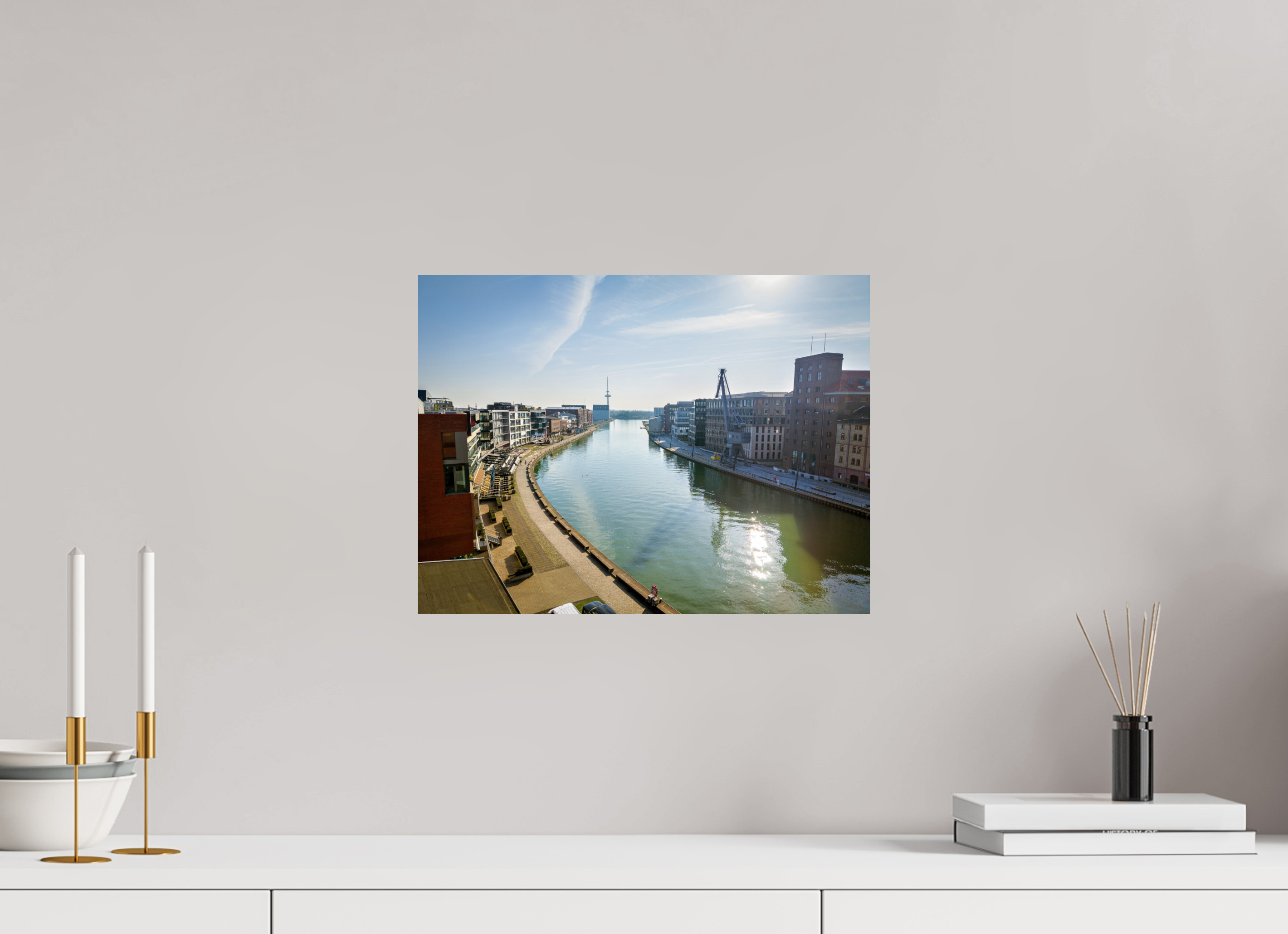 40 x 30 cm, Baryta - Fine Art Münster Hafen – Ruhe zwischen Stahl und Wasser