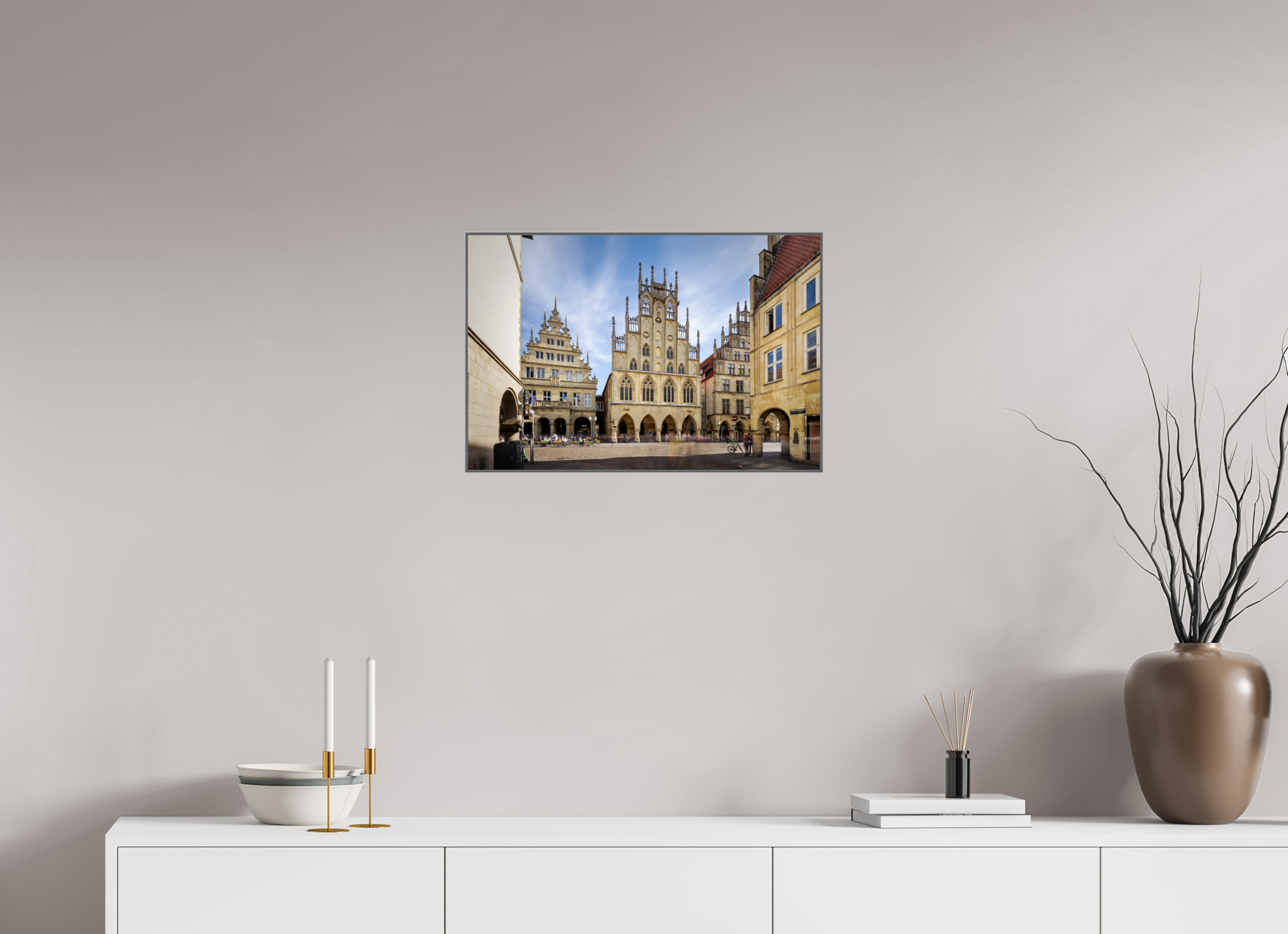 60 x 40 cm, Alurahmen 25mm Das Rathaus