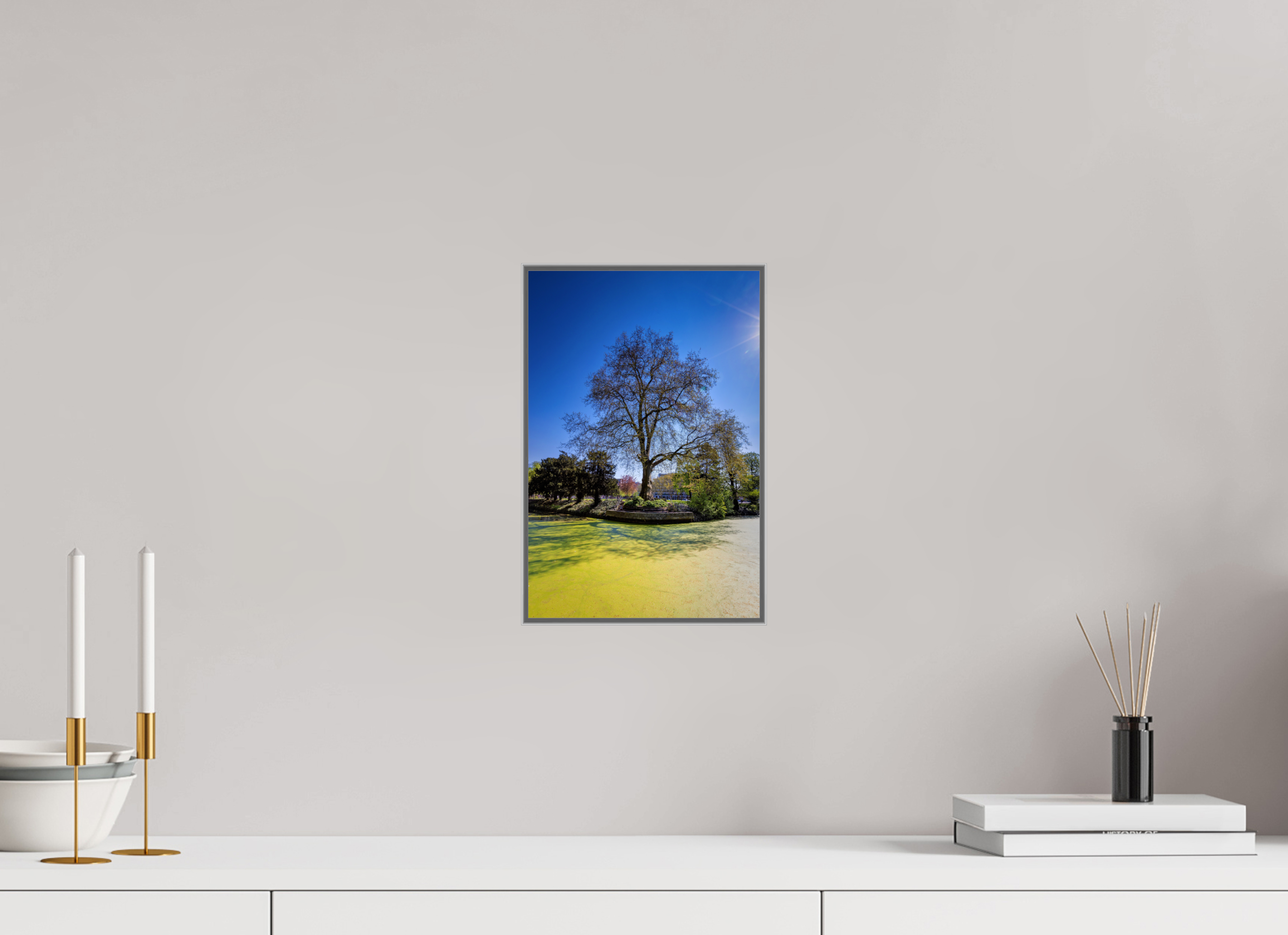 20 x 30 cm, Alurahmen 25mm Baum Enegelenschanze