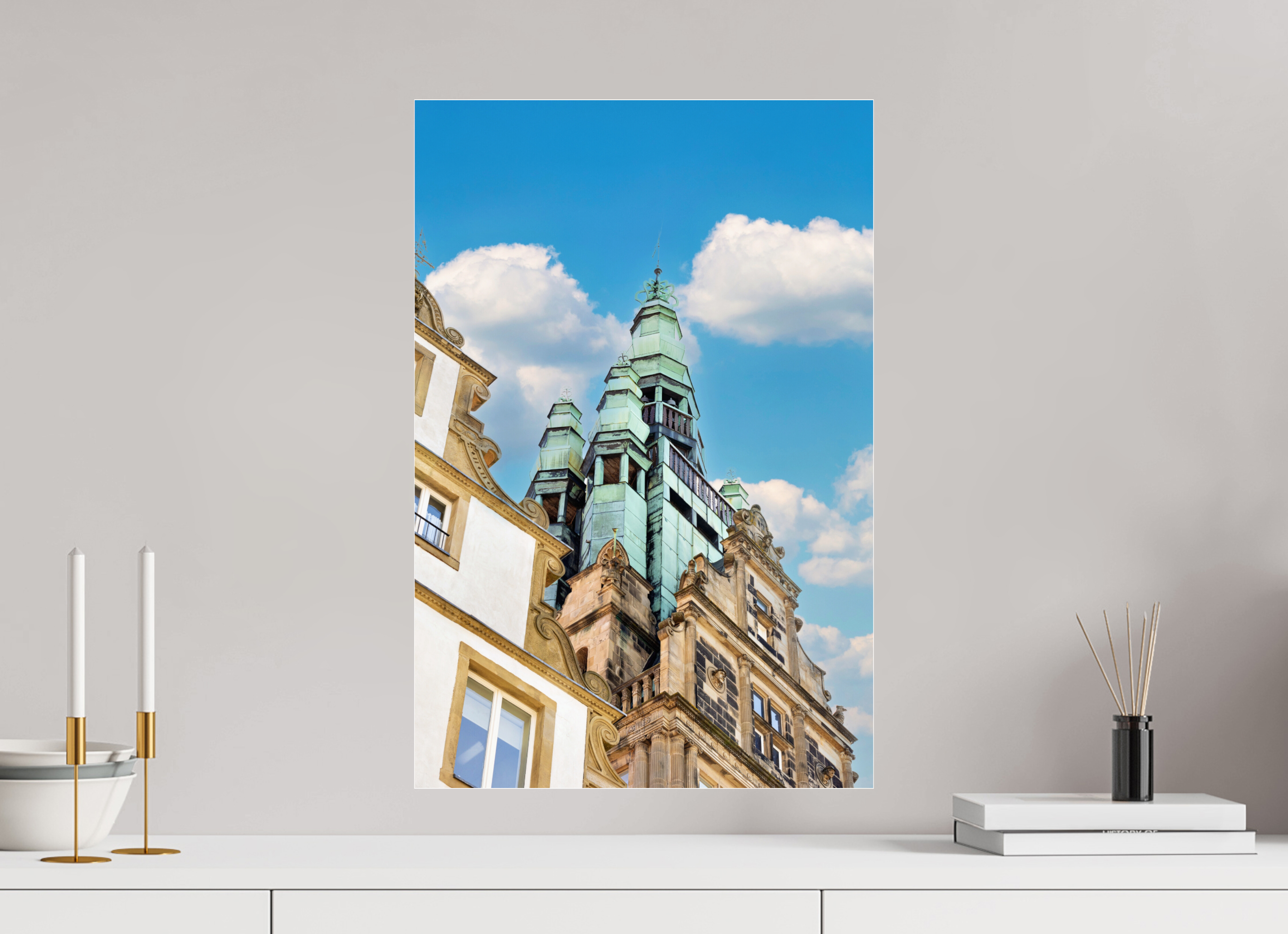 40 x 60 cm, Photo Print Under Acrylic Glass Der Stadthausturm im Hochformat