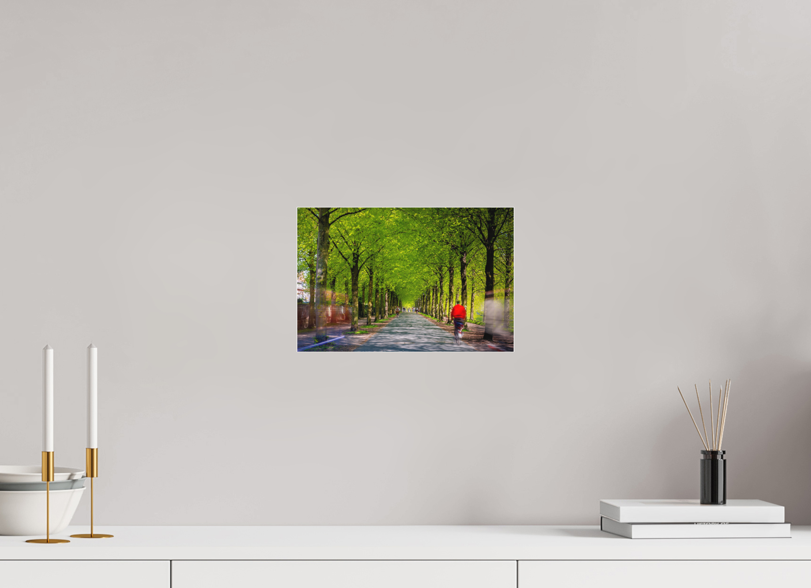 30 x 20 cm, Acrylglas Fine Art Pigmentdruck Belebte Promenade