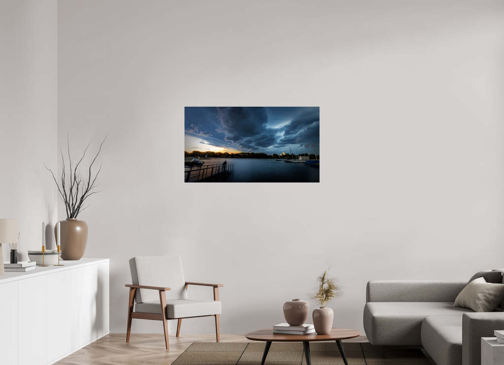 112 x 63 cm, Photo Print On Fuji Crystal DP II Der Aasee im Gewitter