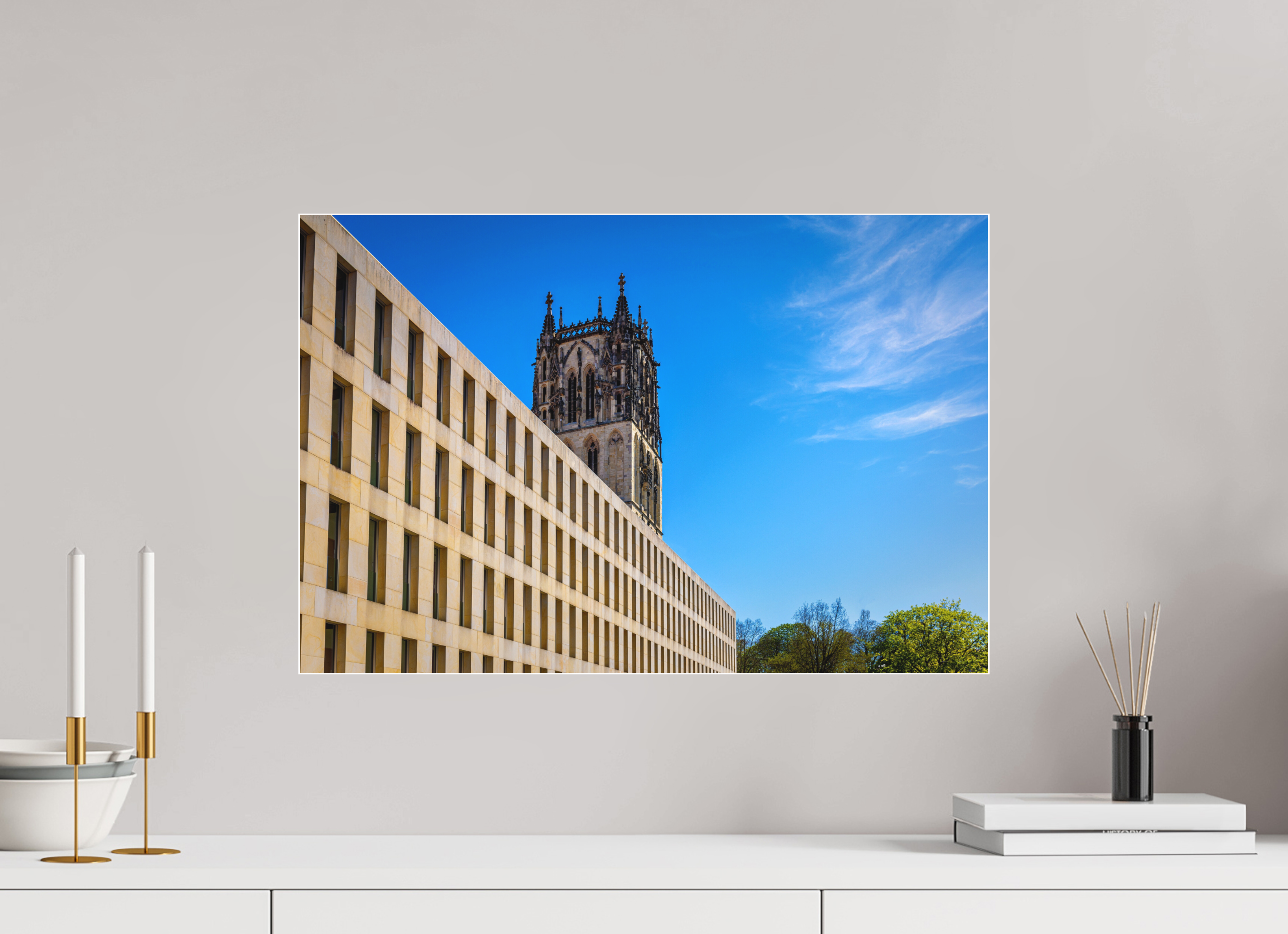 60 x 40 cm, Acrylglas Fine Art Pigmentdruck Überwasserkirche / Bibliothek