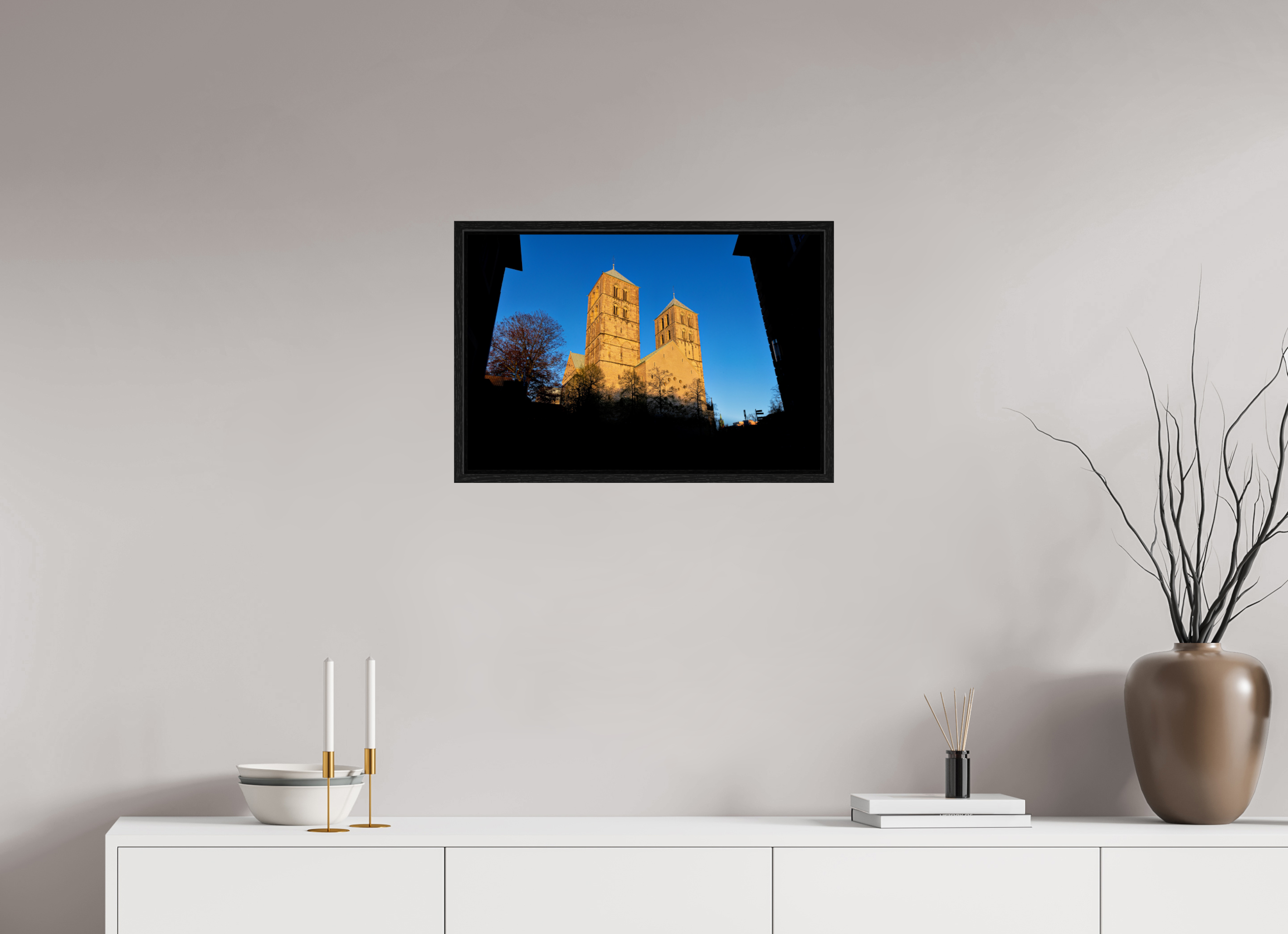 60 x 40 cm, Floater Frame Der Dom - Westseite