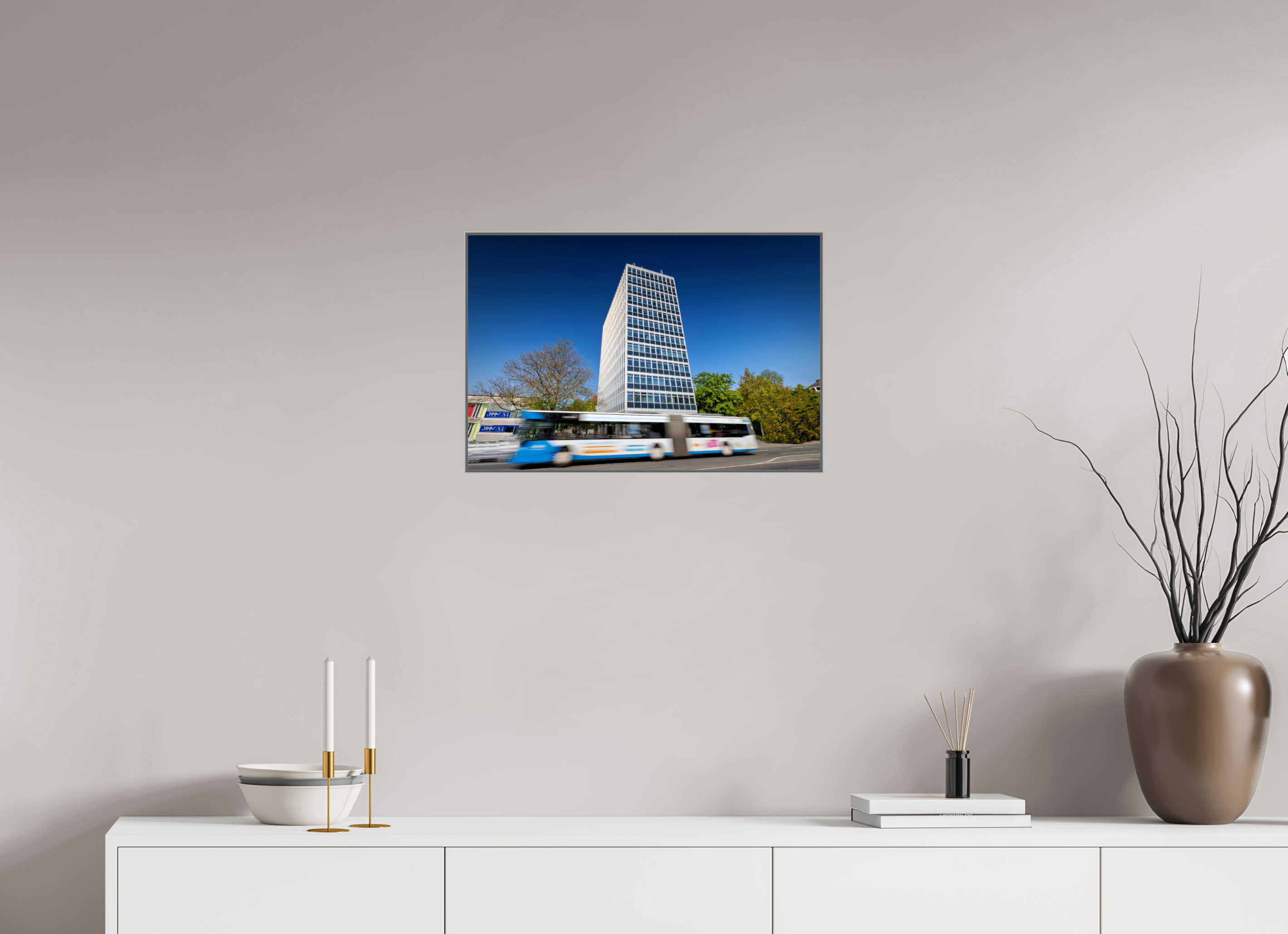60 x 40 cm, Alurahmen 25mm Servatii mit Bus