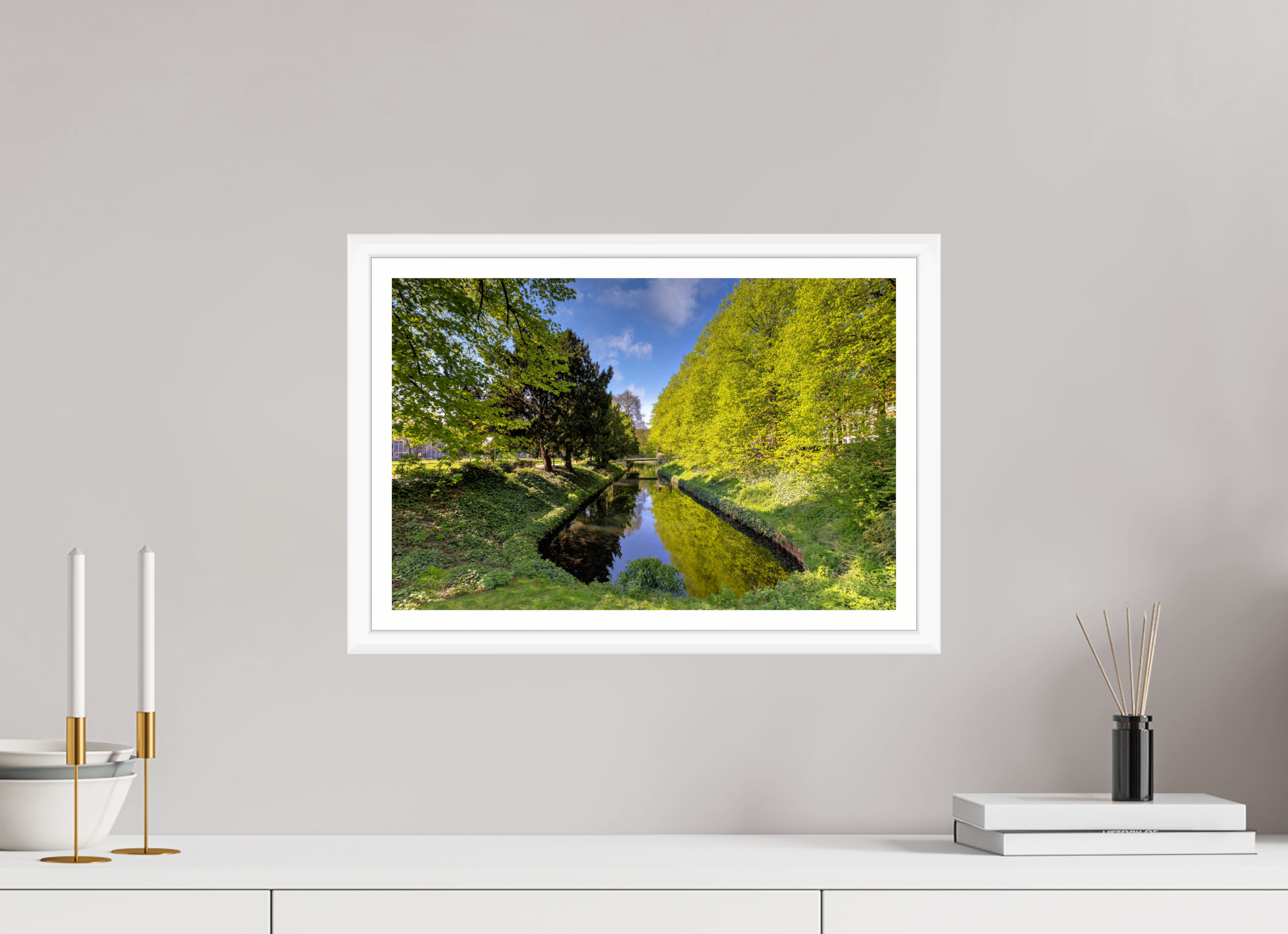 45 x 30 cm, Bern weiß und Rand Wassergraben an der Engelenschanze