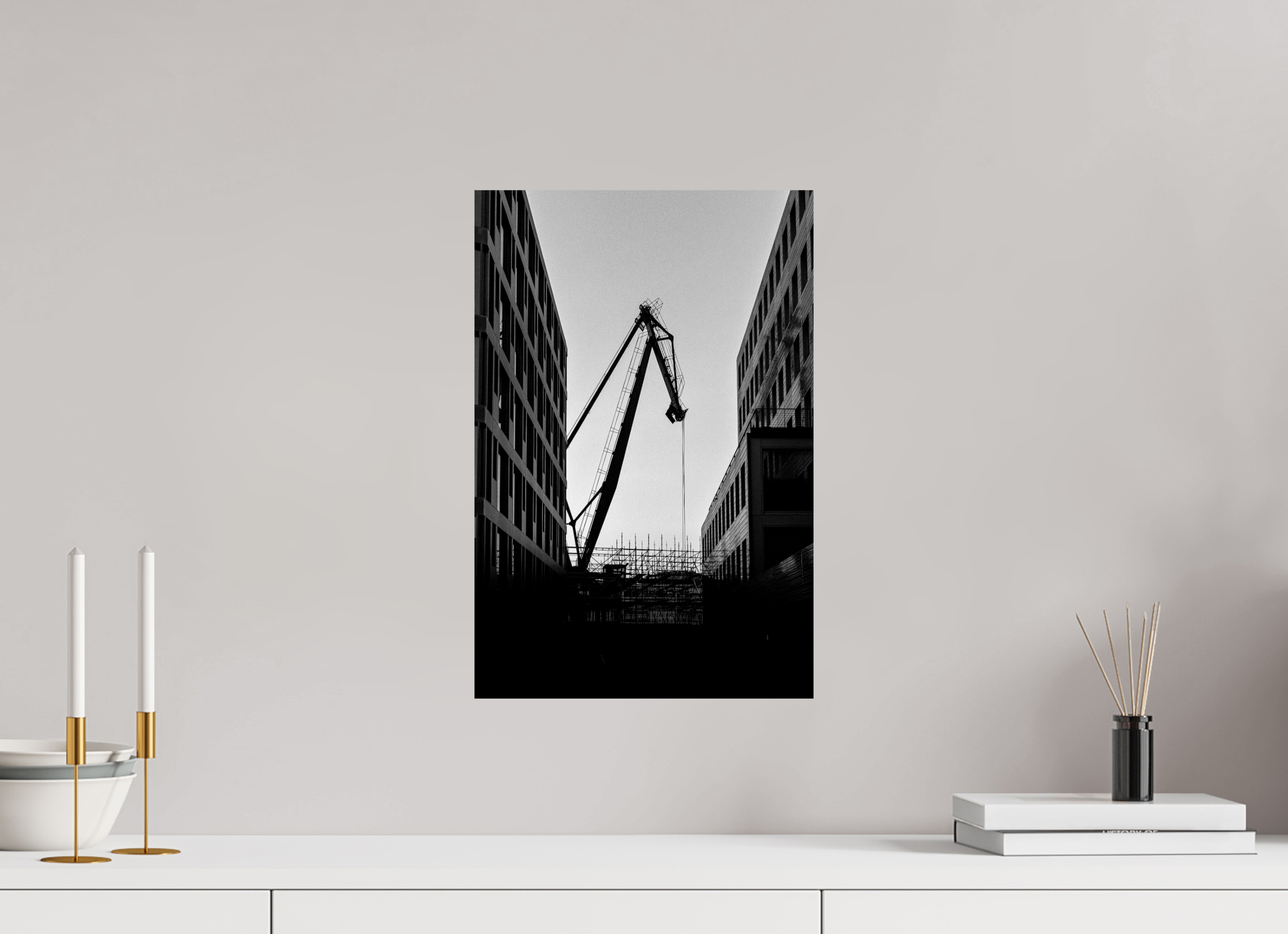 30 x 45 cm, Photo Print On Fuji Crystal DP II Der Hafenkran im Hochformat