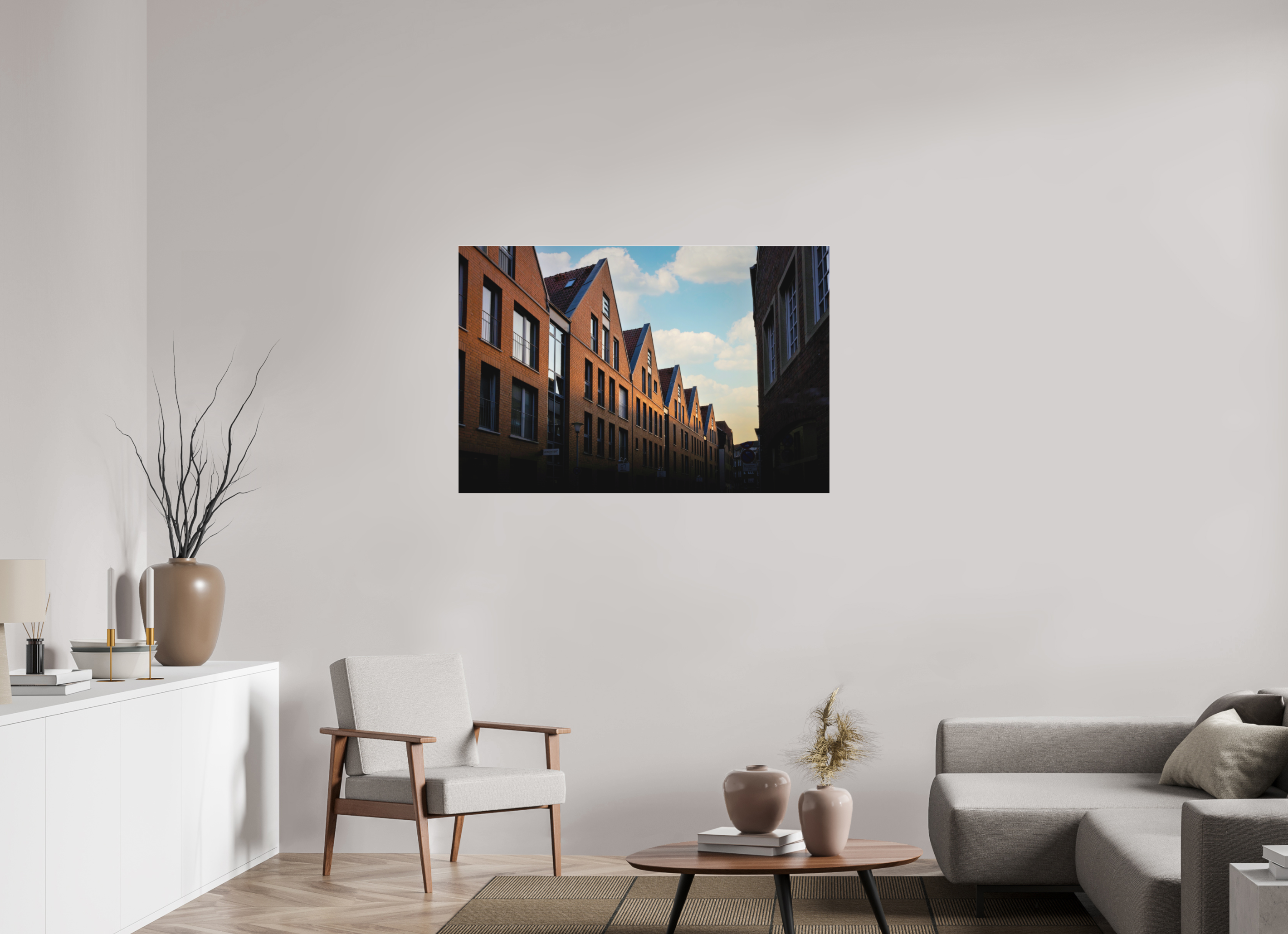 120 x 80 cm, Acrylglas Fine Art Pigmentdruck Die Giebel der Hörster Str