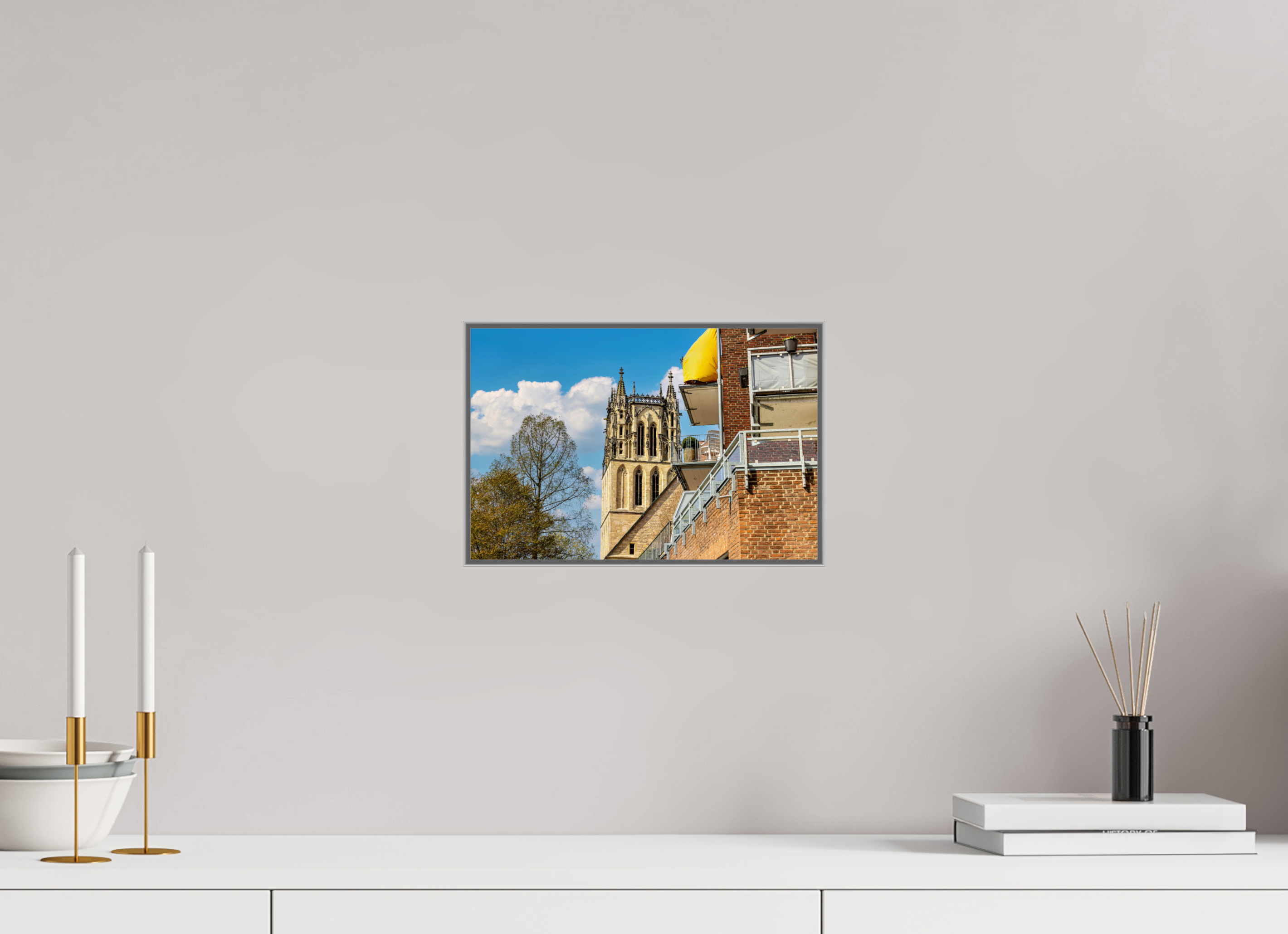 30 x 20 cm, Alurahmen 25mm Überwasserkirche - Der Turm