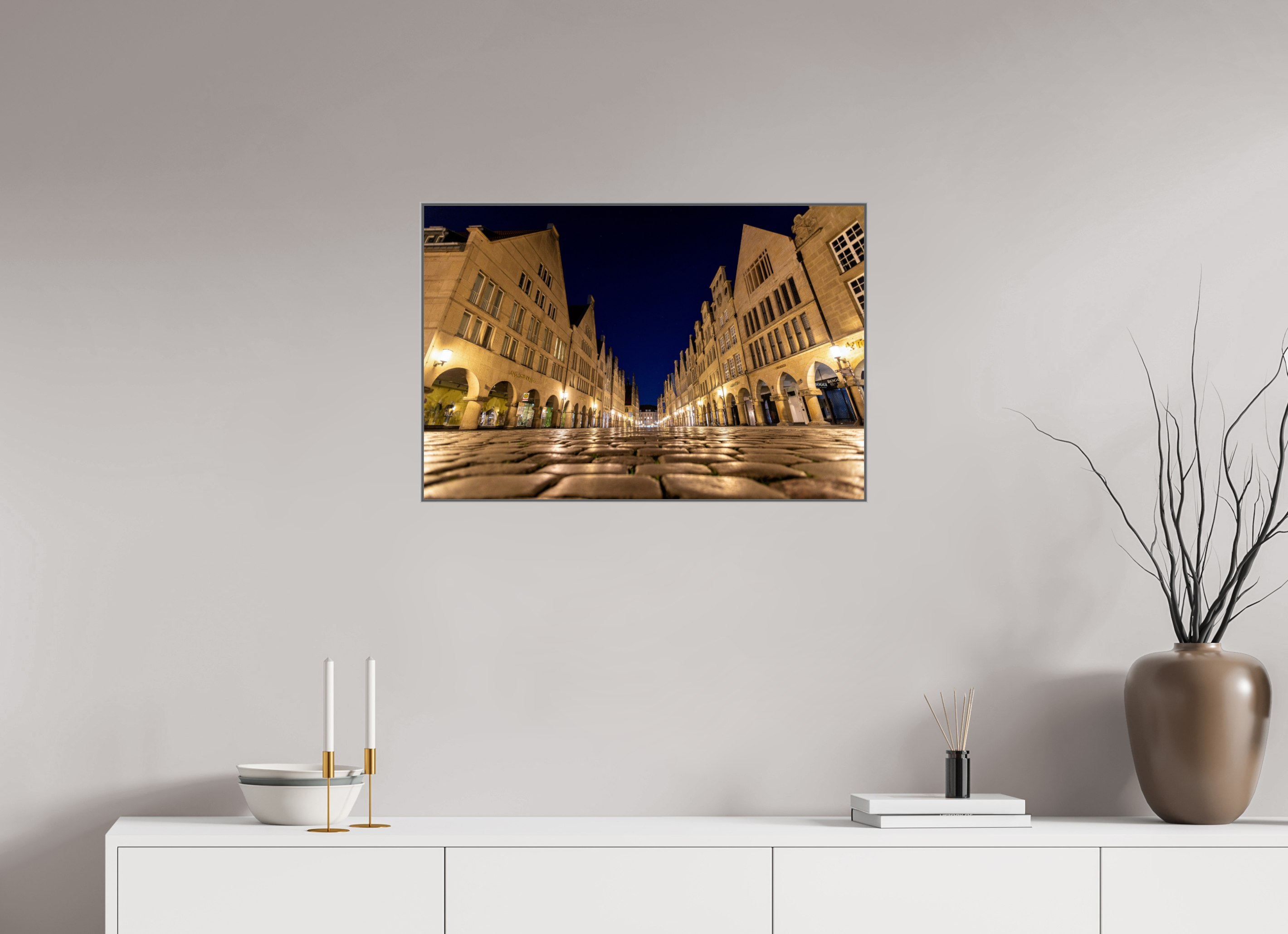 75 x 50 cm, Alurahmen 25mm Prinzipalmarkt - Perspektive