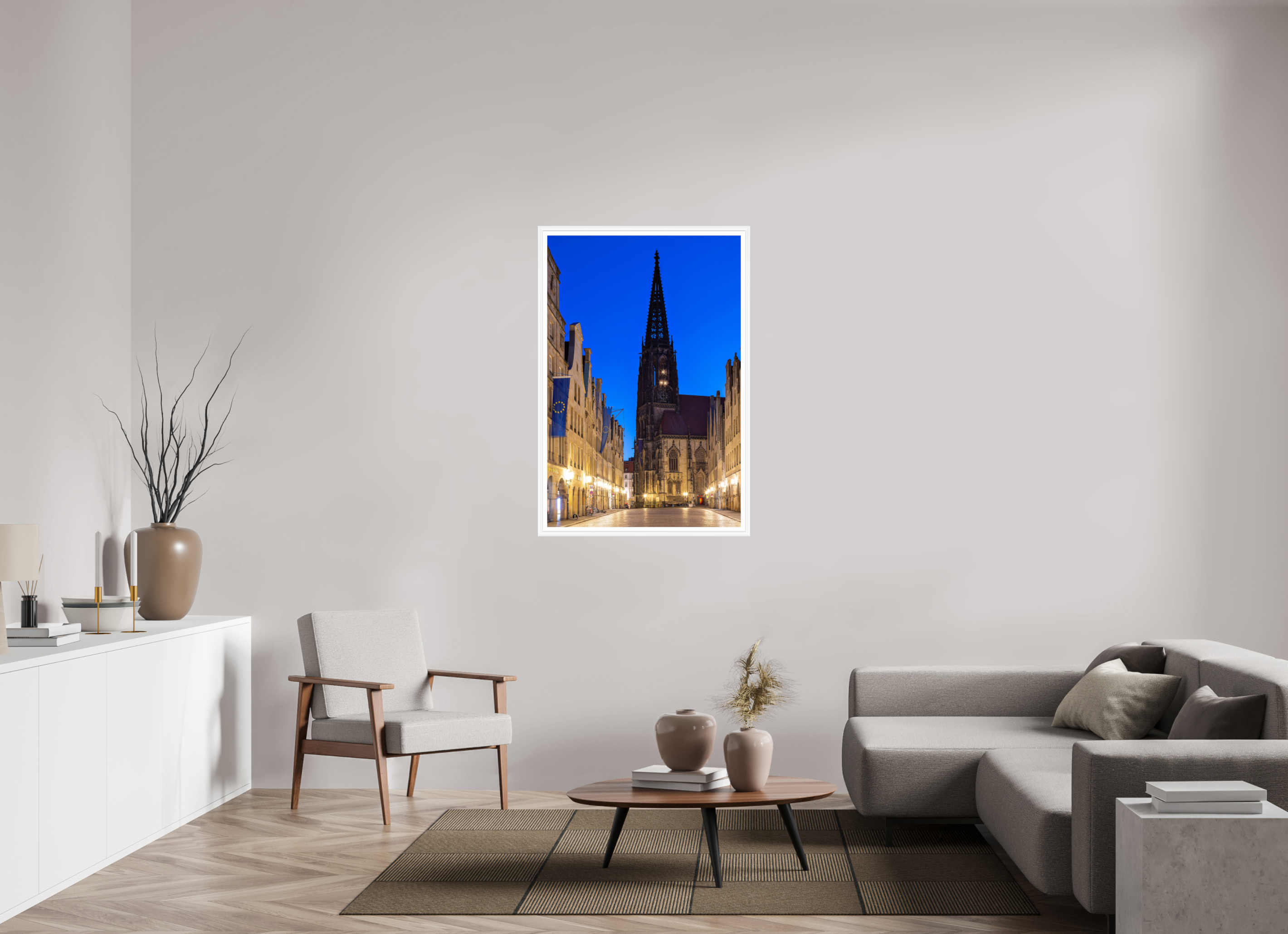 80 x 120 cm, Bern weiß und Rand Lamberti bei Nacht + Prinzipal