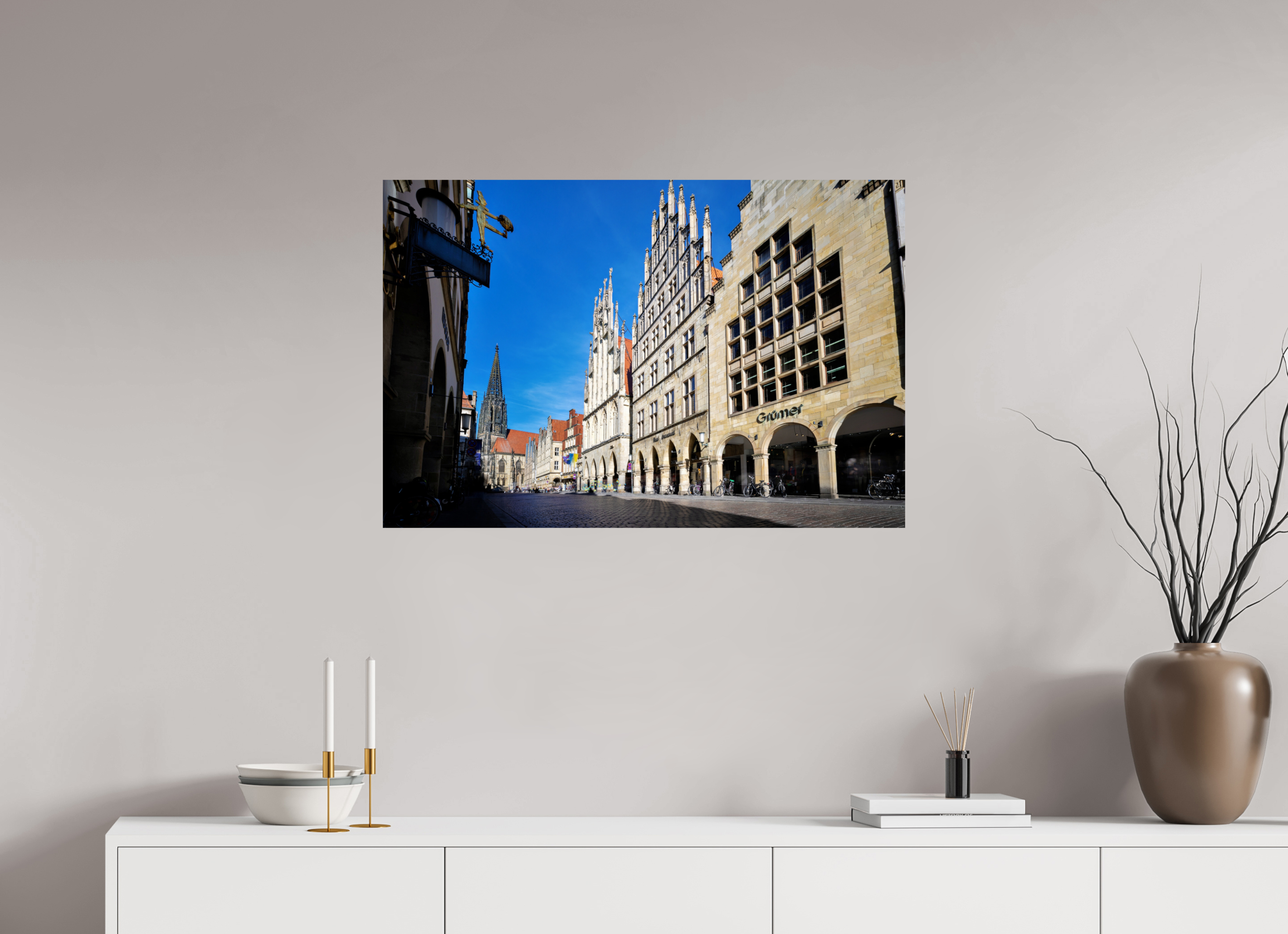 90 x 60 cm, Photo Print On Fuji Crystal DP II Prinzipalmarkt mit Lamberti