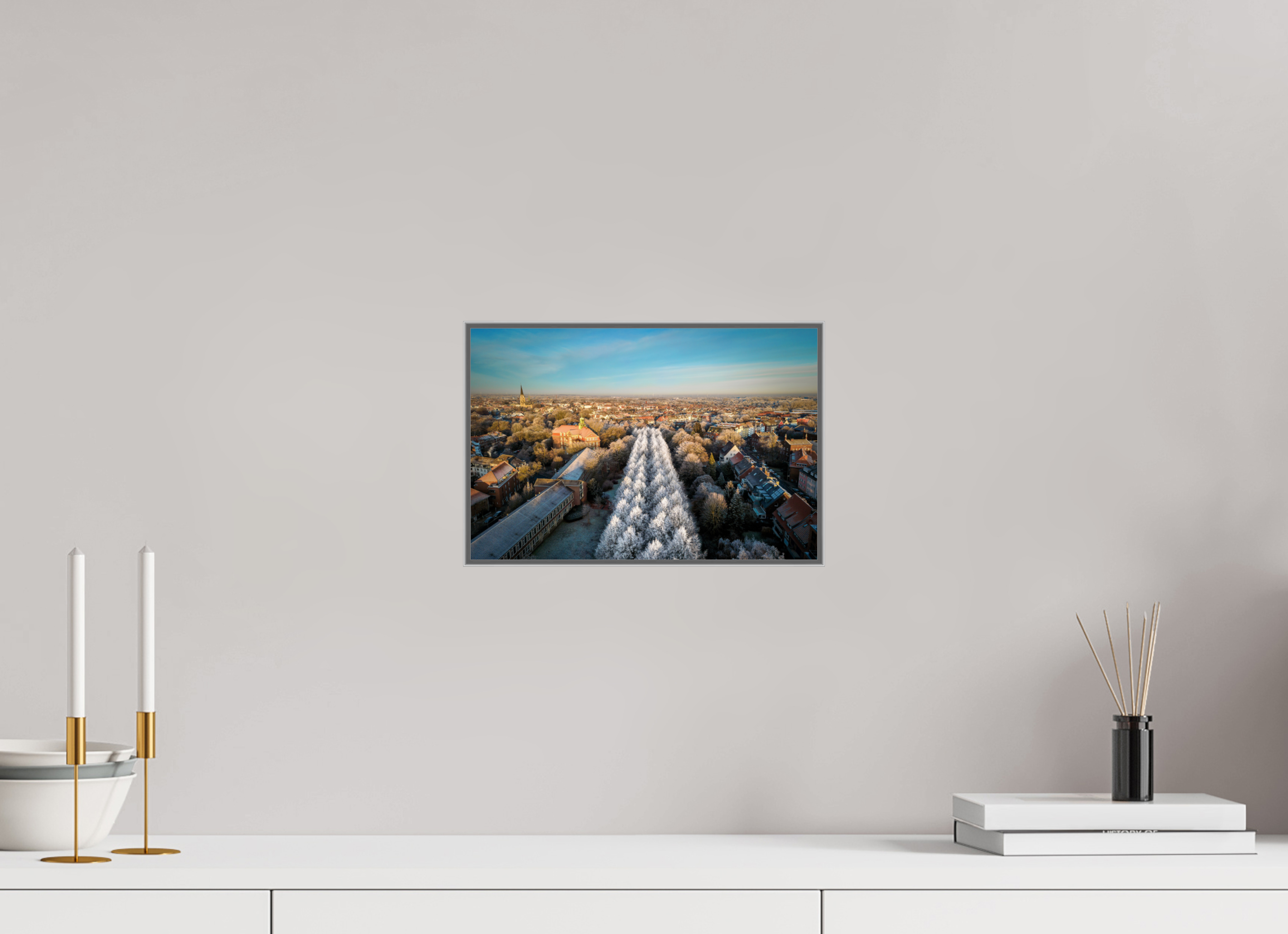 30 x 20 cm, Alurahmen 25mm Promenade im Winter