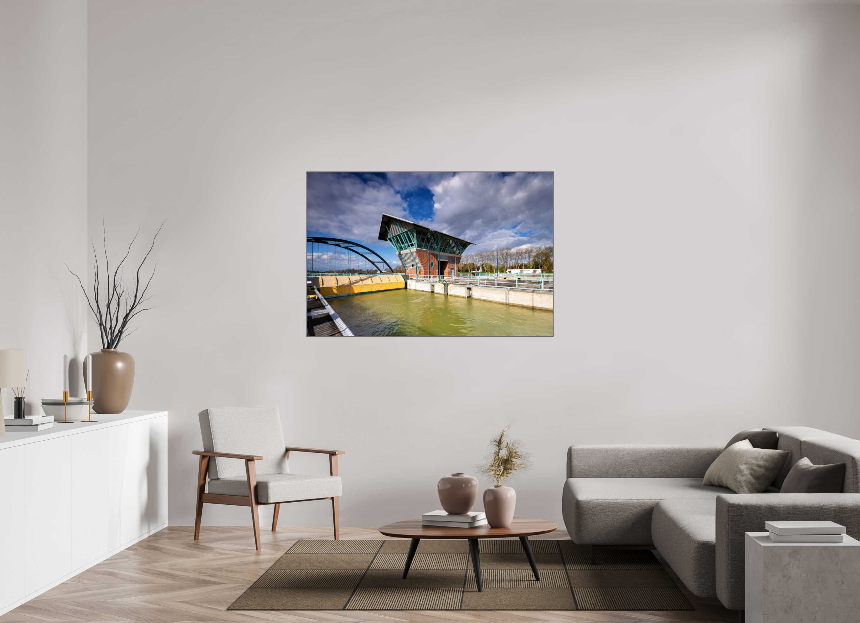150 x 100 cm, Alurahmen 25mm Die Schleuse - Der Tower