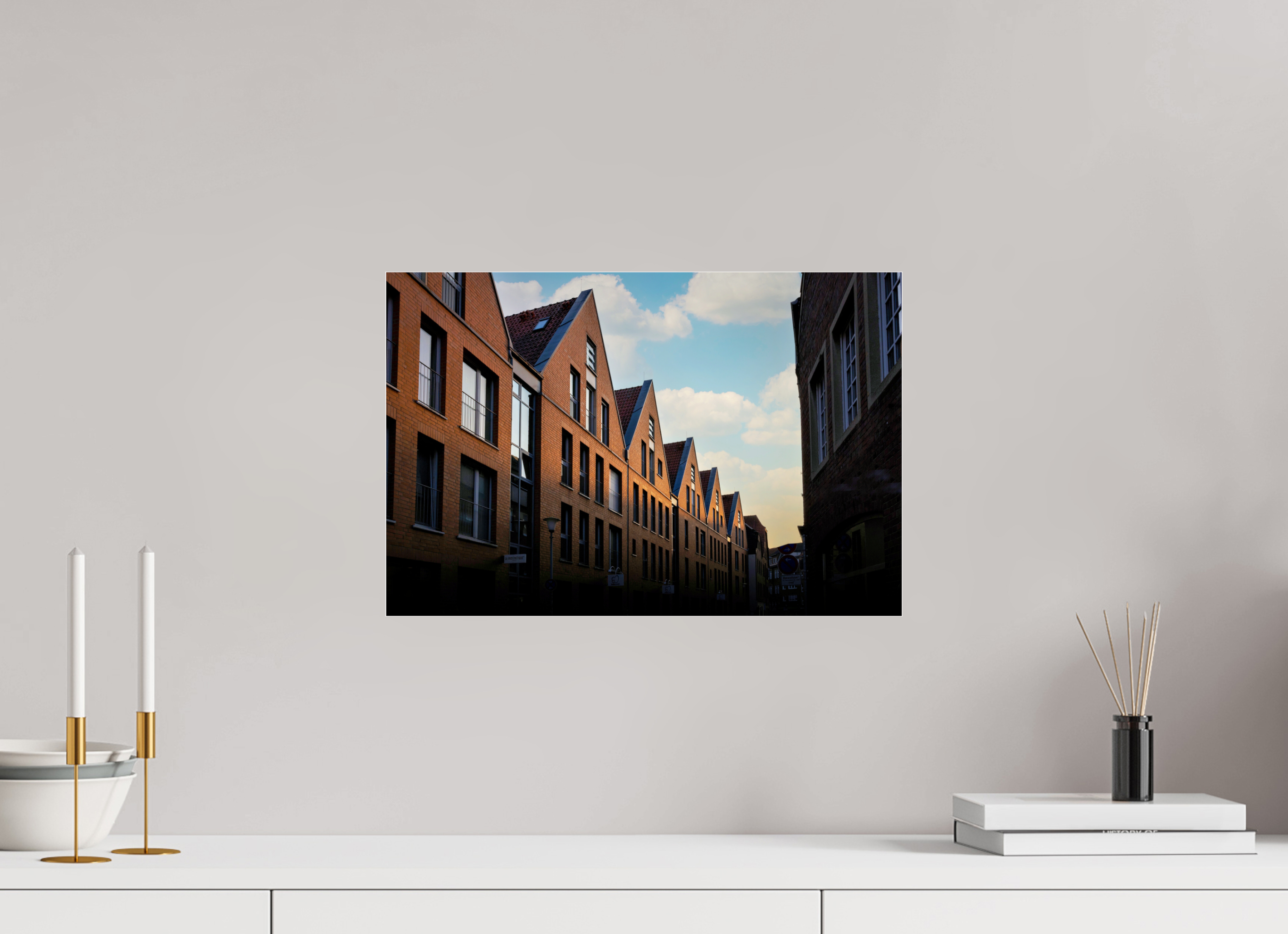 45 x 30 cm, Photo Print Under Acrylic Glass Die Giebel der Hörster Str