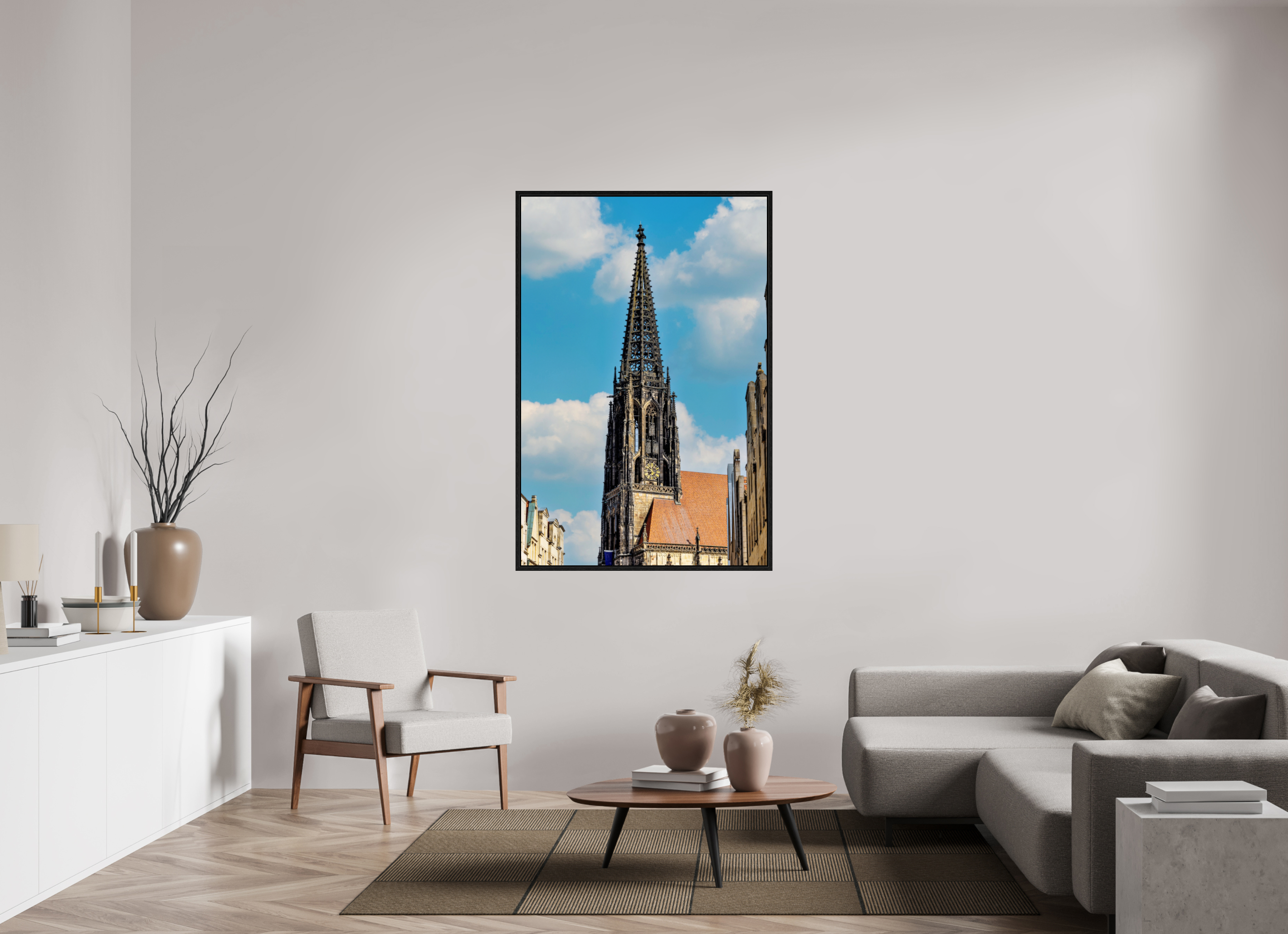 100 x 150 cm, Floater Frame Lambertikirche - Der Turm