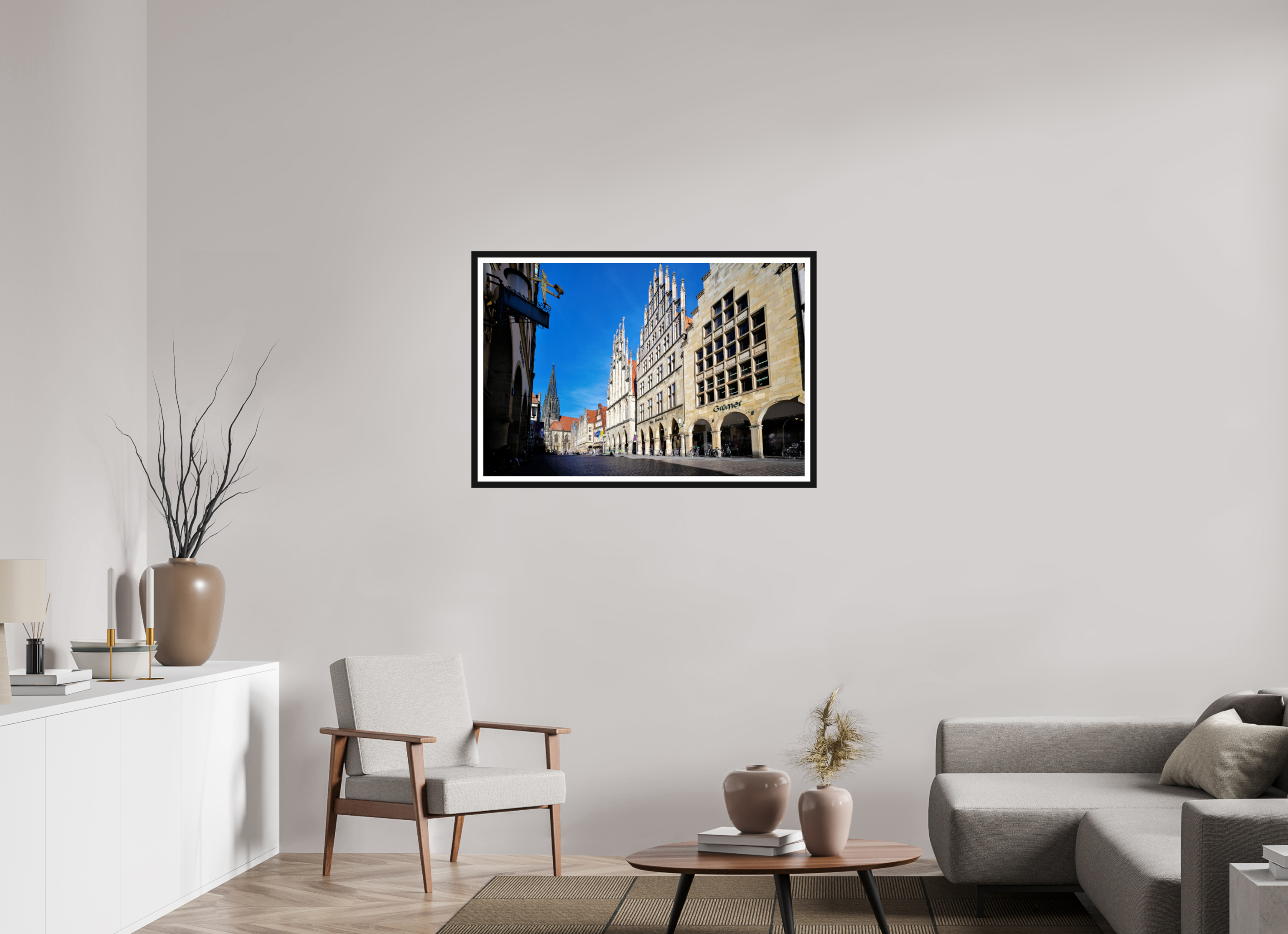 105 x 70 cm, Bern und Rand Prinzipalmarkt mit Lamberti