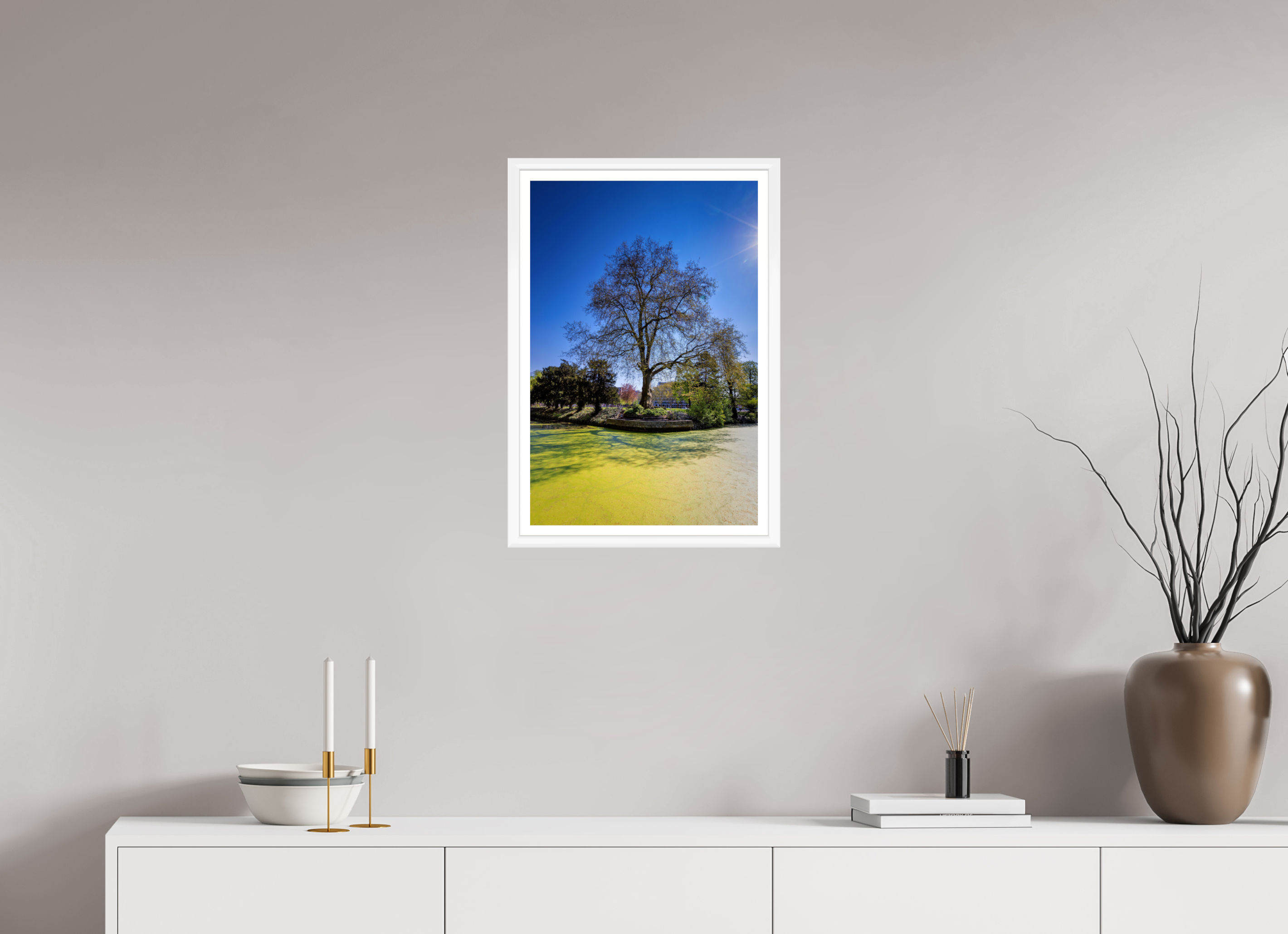 40 x 60 cm, Bern weiß und Rand Baum Enegelenschanze