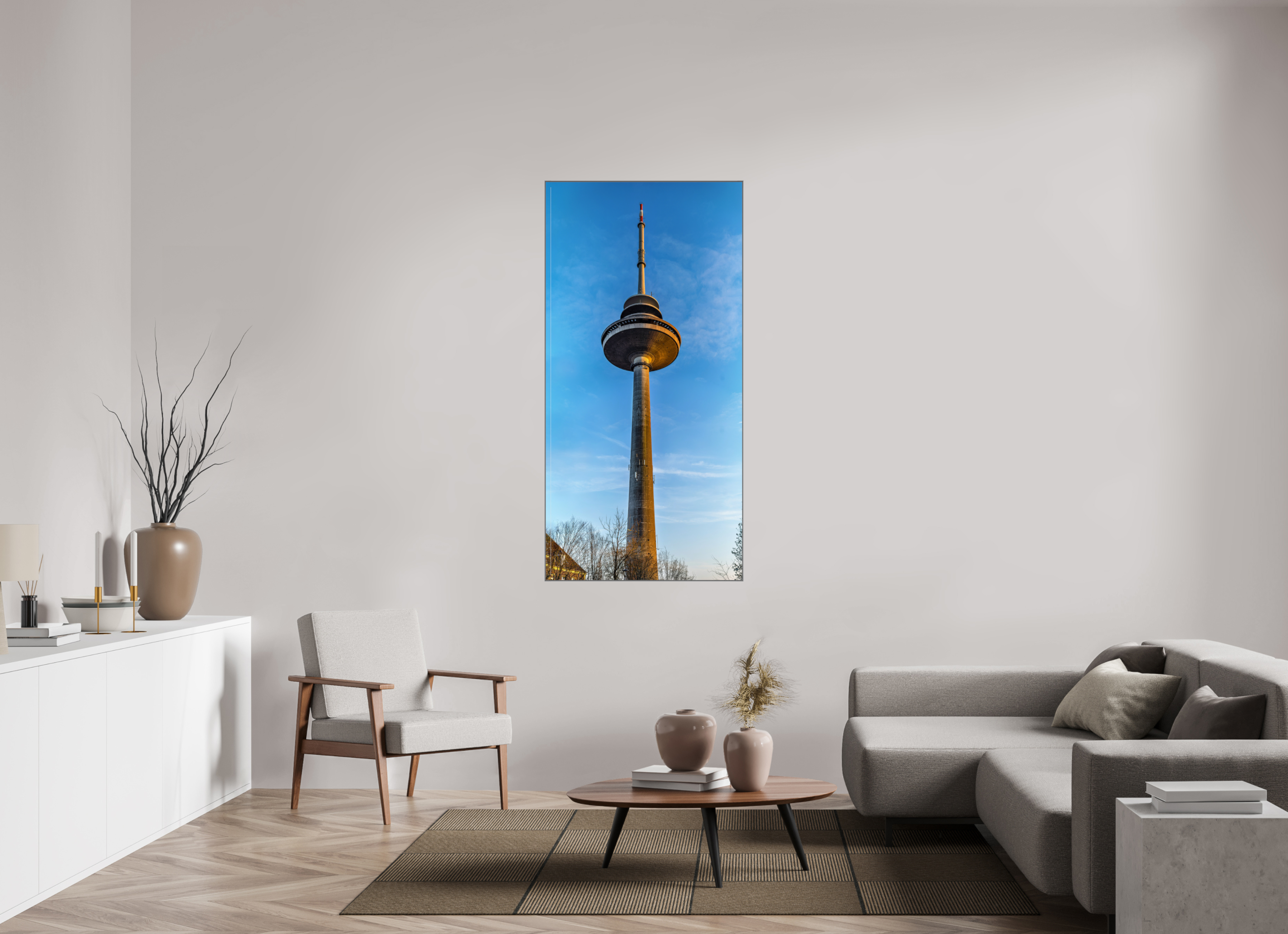 80 x 162,1 cm, Alurahmen 25mm Der Fernsehturm - ganz