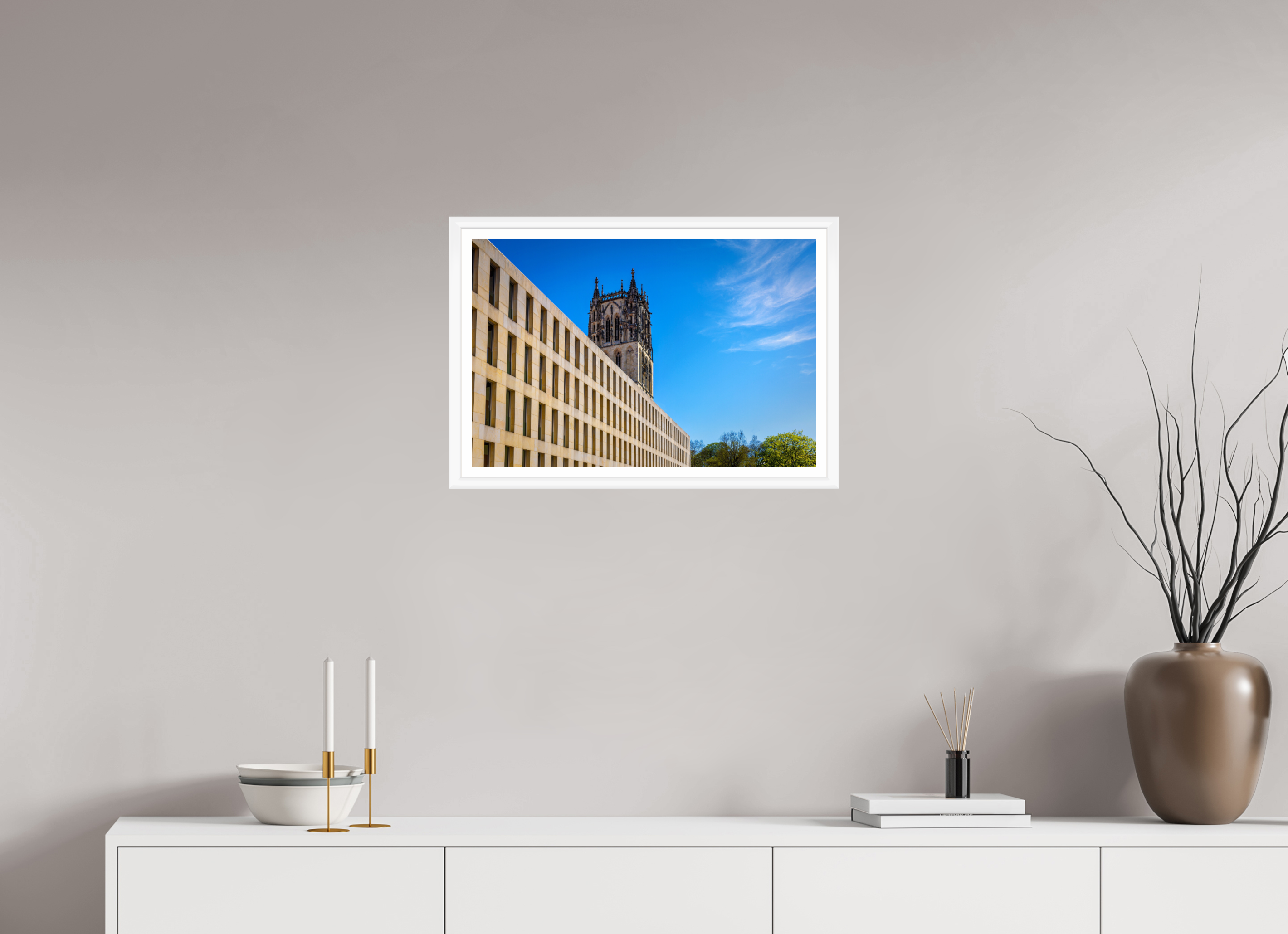 60 x 40 cm, Bern weiß und Rand Überwasserkirche / Bibliothek
