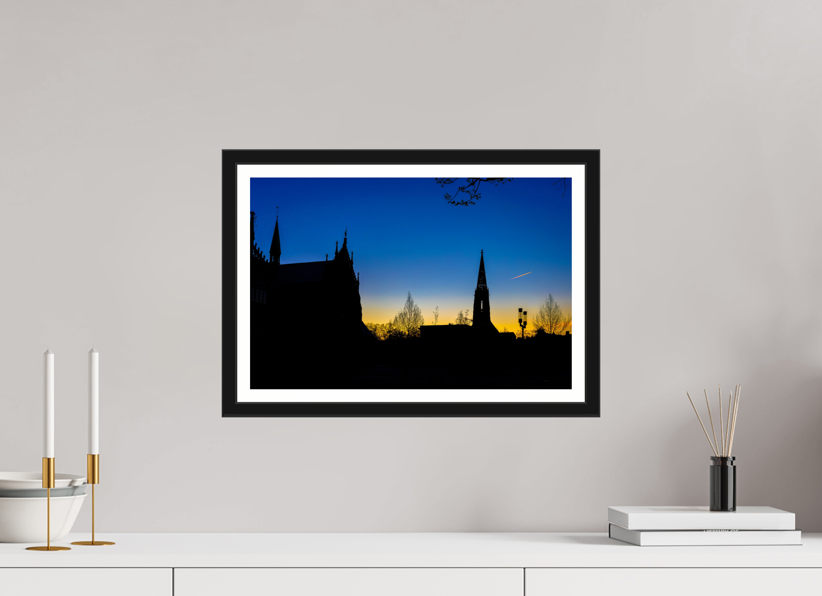 45 x 30 cm, Bern und Rand Lamberti - Dom bei Sonnenaufgang