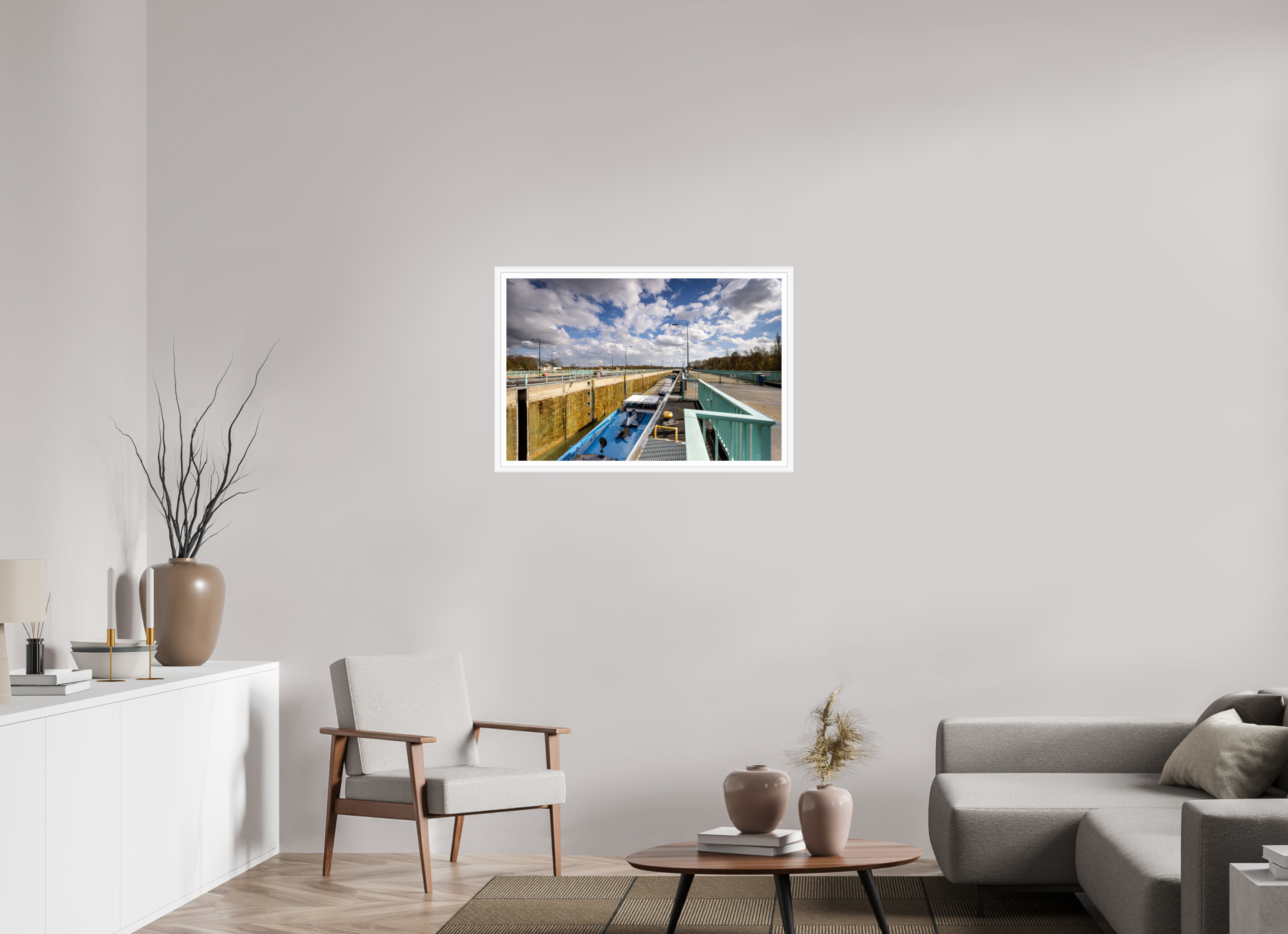 90 x 60 cm, Bern weiß und Rand Die Schleuse