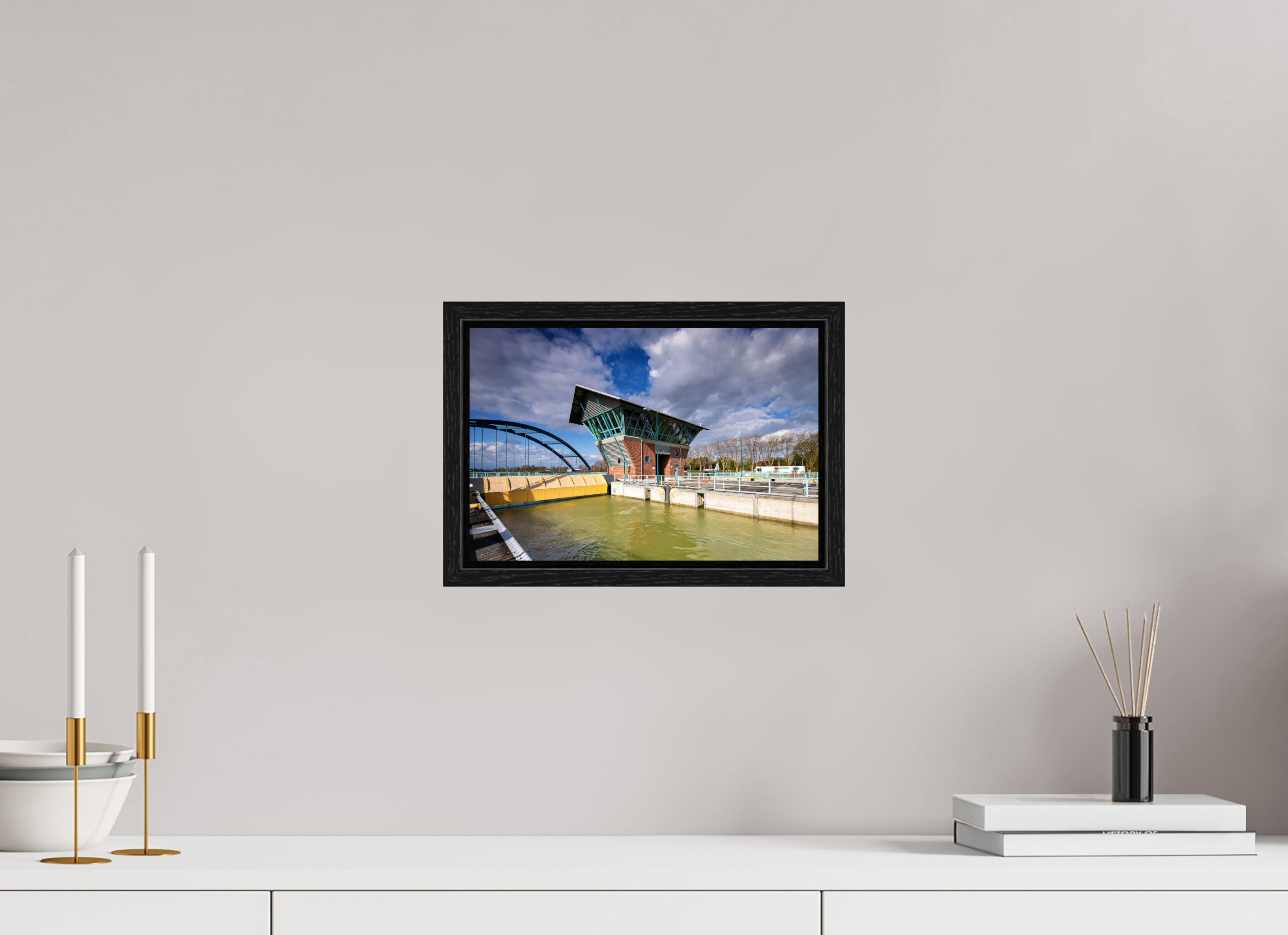 30 x 20 cm, Floater Frame Die Schleuse - Der Tower