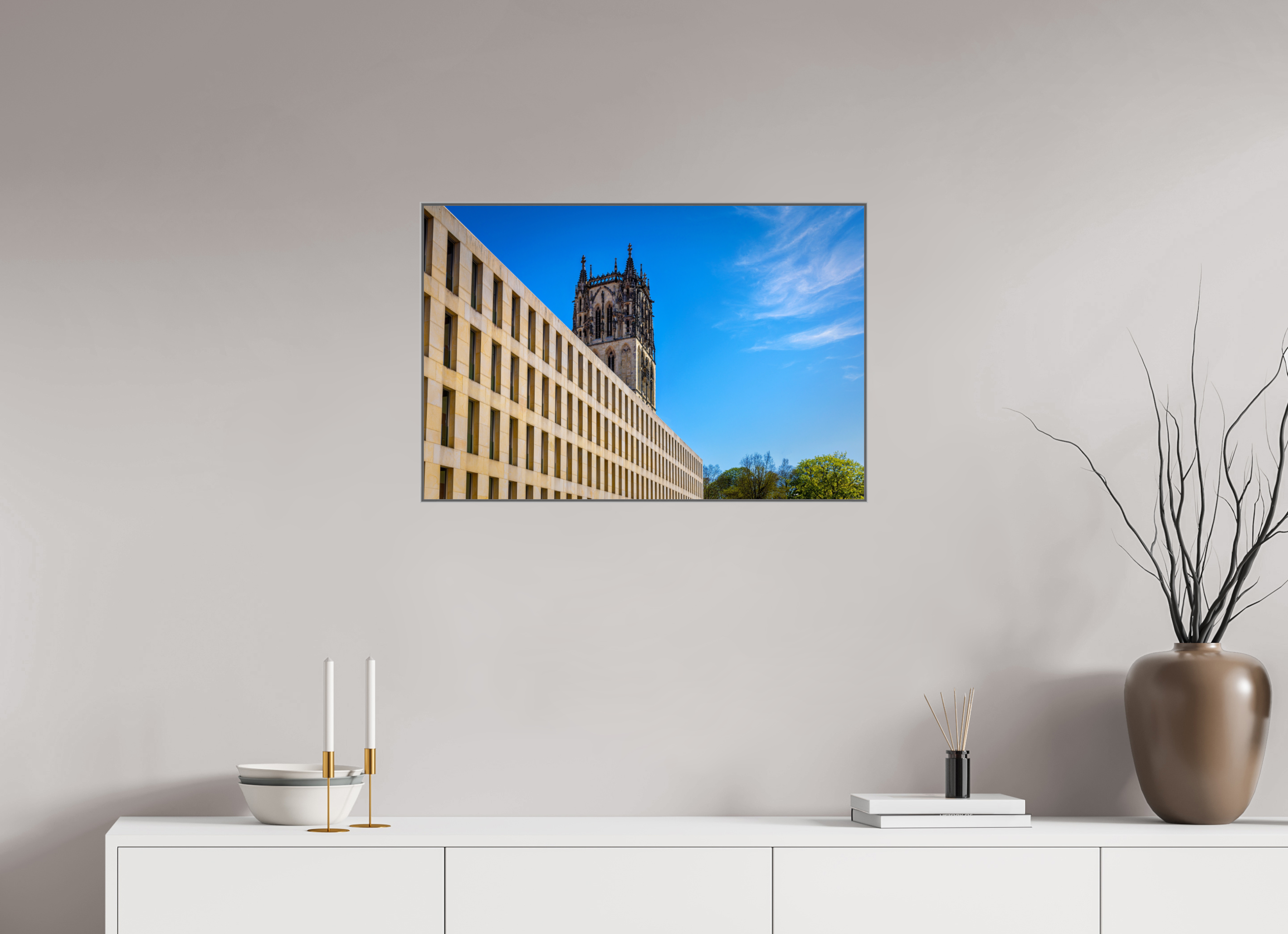 75 x 50 cm, Alurahmen 25mm Überwasserkirche / Bibliothek