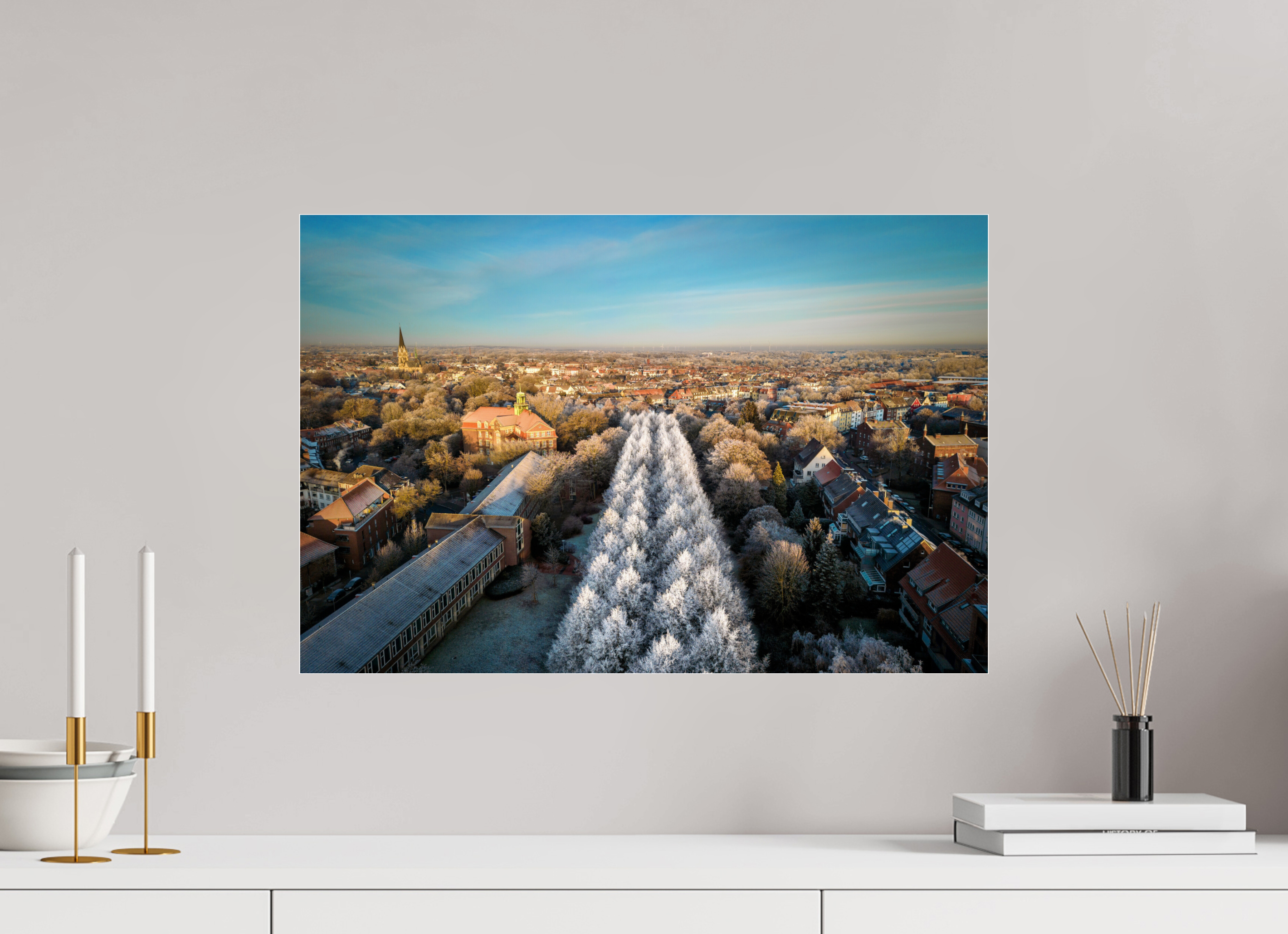60 x 40 cm, Photo Print Under Acrylic Glass Promenade im Winter