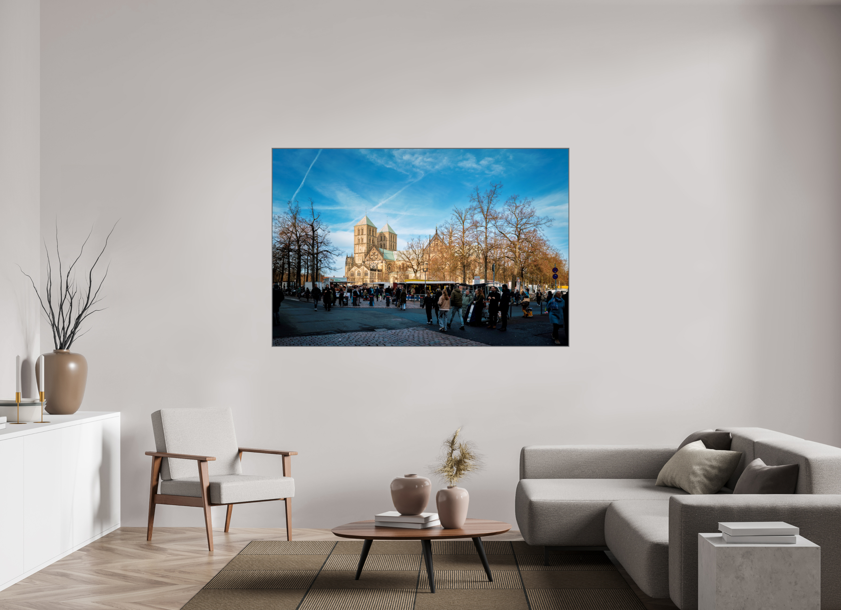 180 x 120 cm, Alurahmen 25mm Der Dom während des Markts