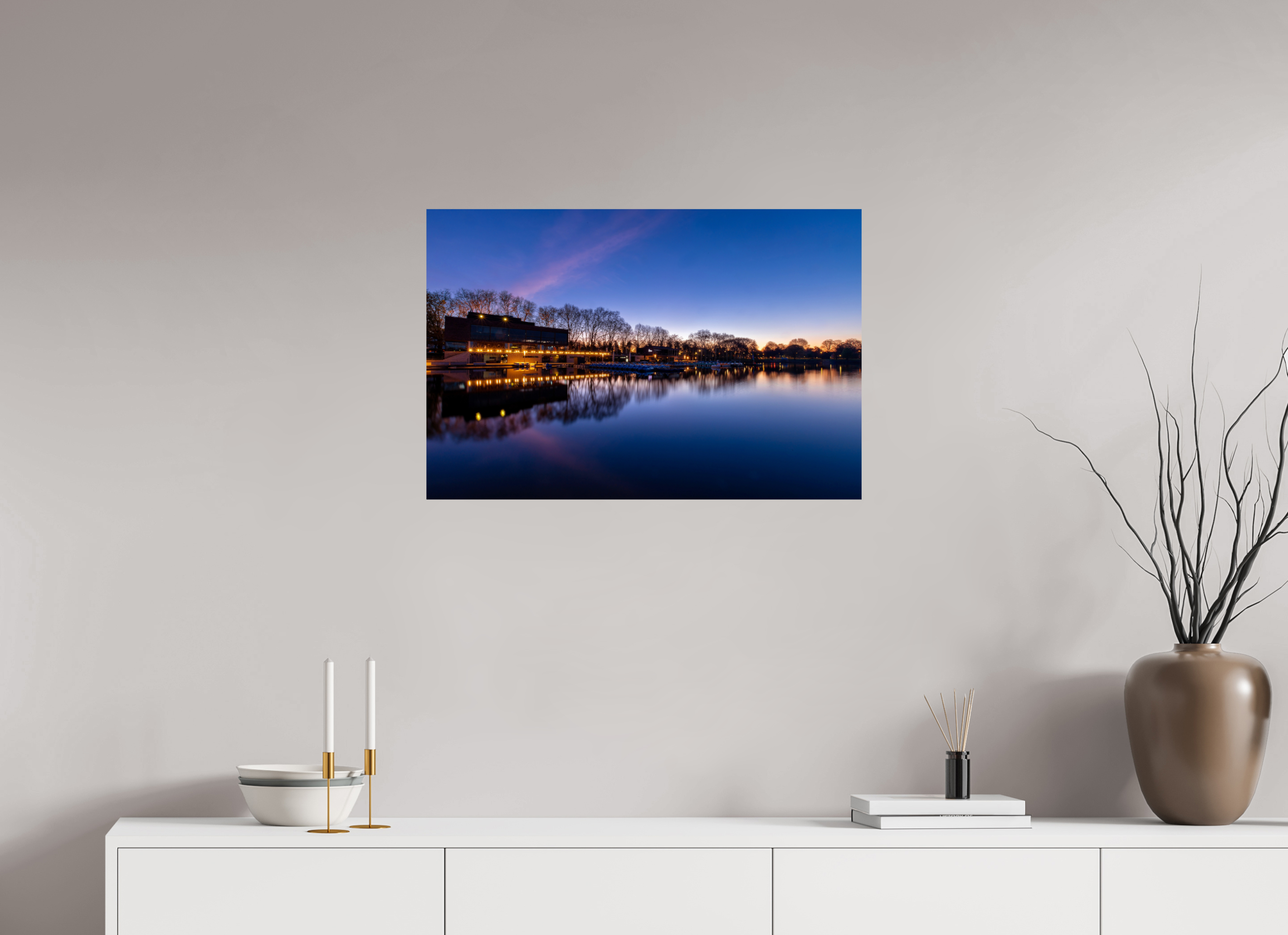 75 x 50 cm, Photo Print On Fuji Crystal DP II Der Aasee - Die Häuser